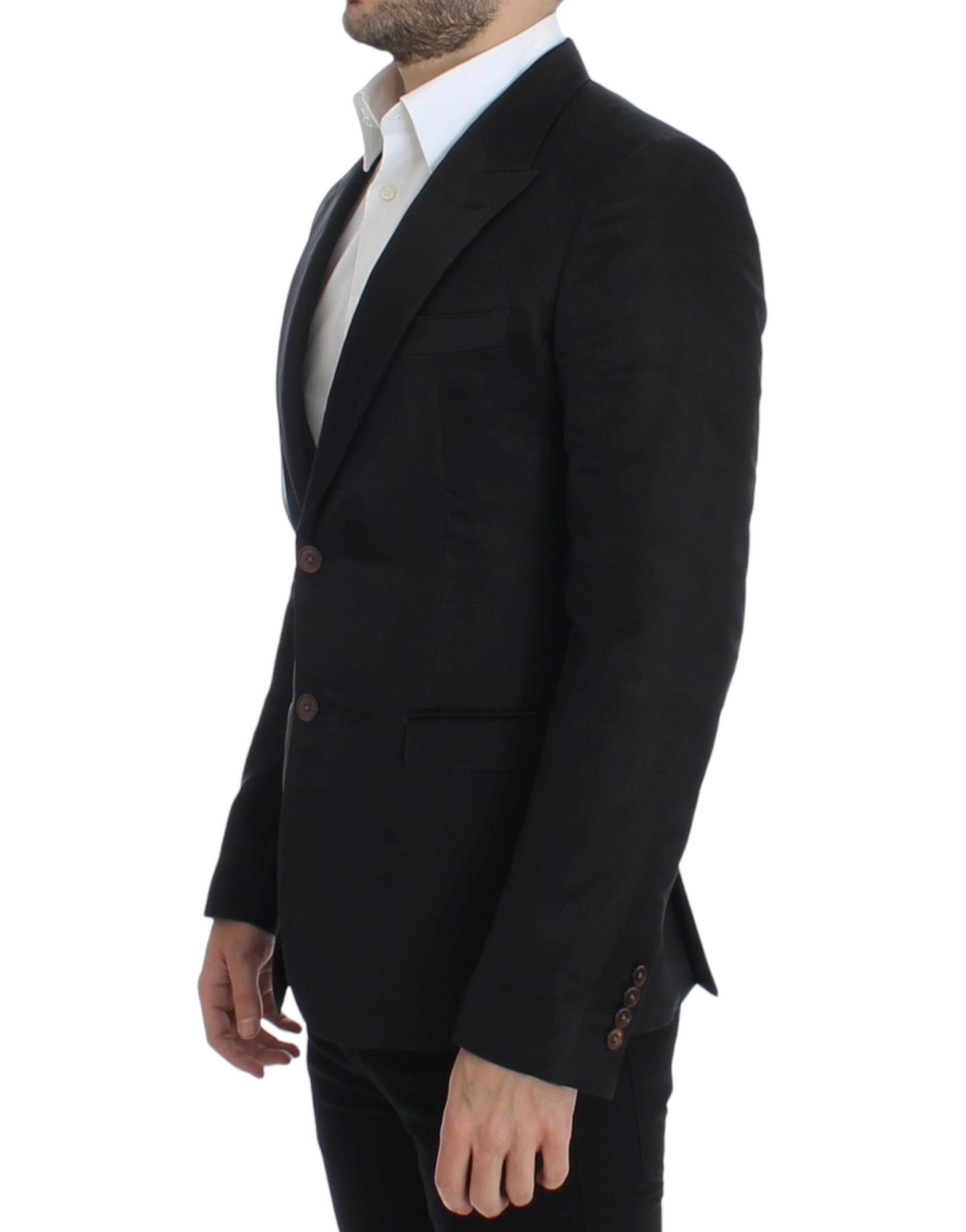 Dolce & Gabbana Black slim-fit silk blazer-2