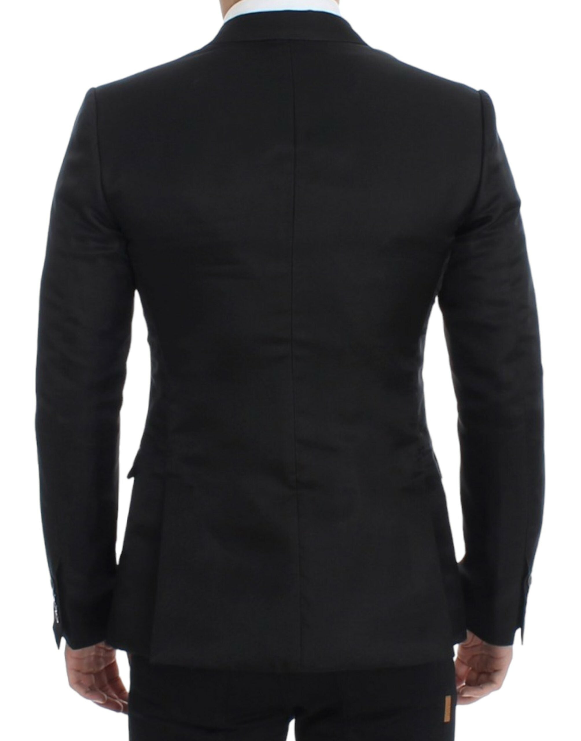 Dolce & Gabbana Black slim-fit silk blazer-3