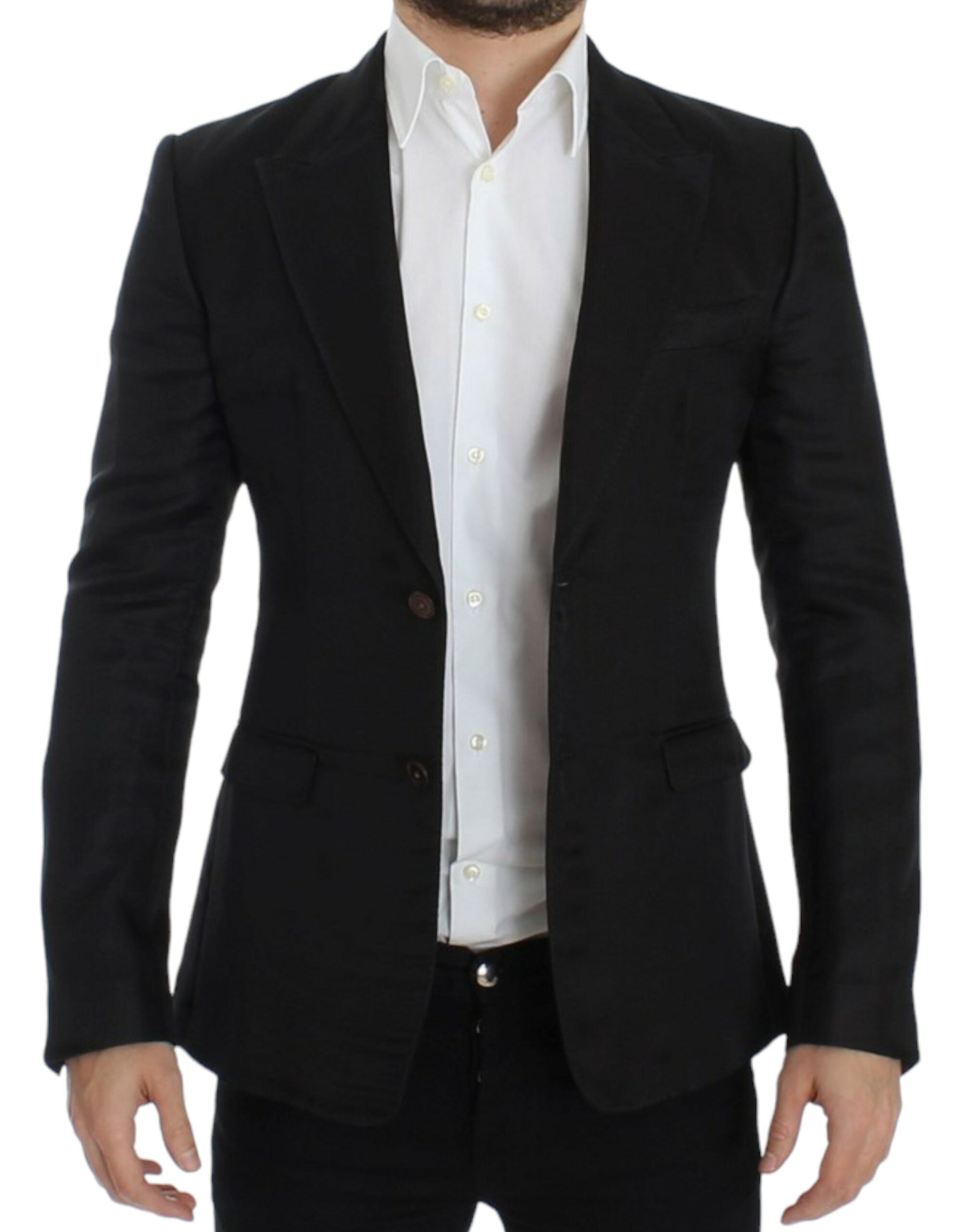 Dolce & Gabbana Black slim-fit silk blazer-6