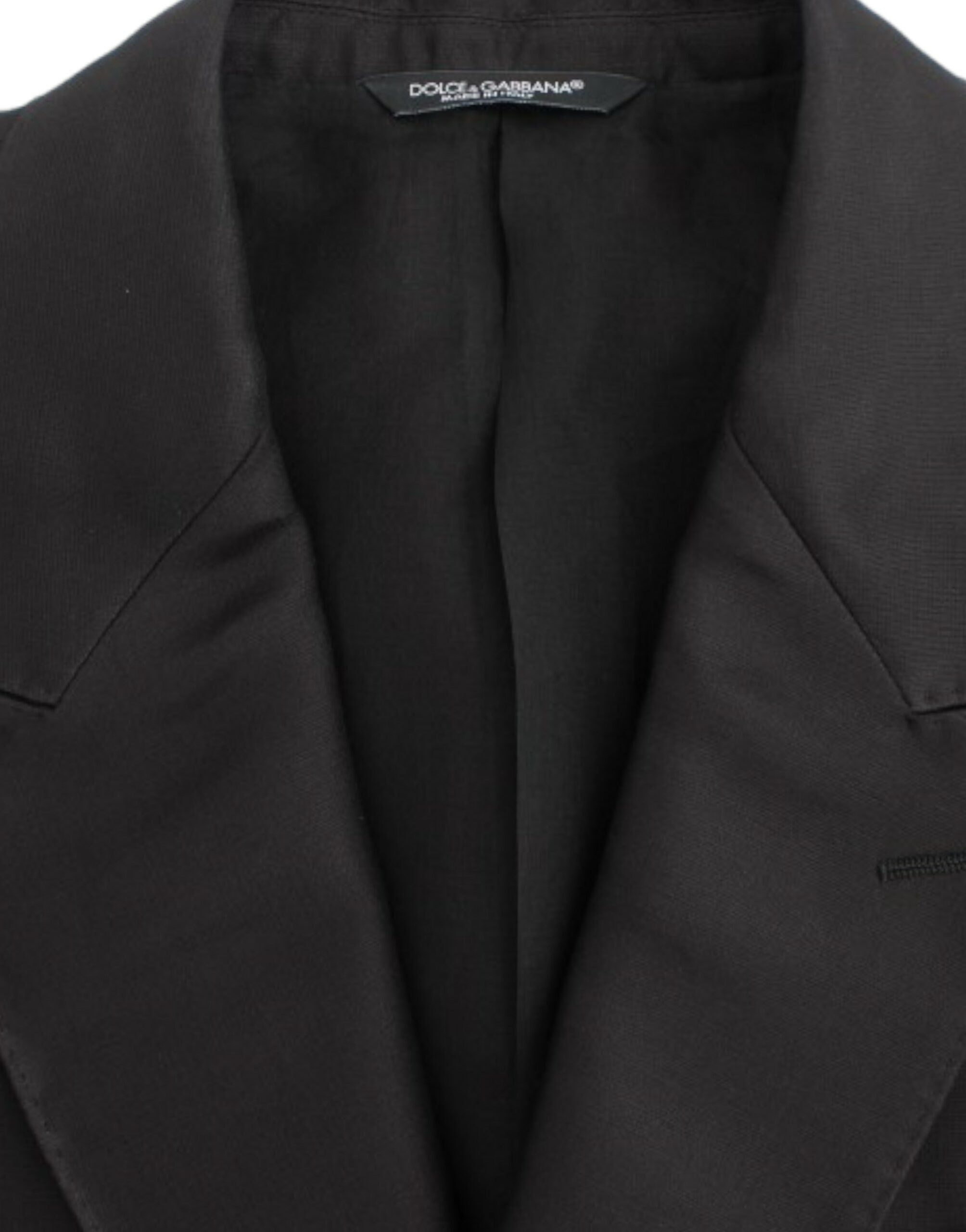 Dolce & Gabbana Black slim-fit silk blazer-8