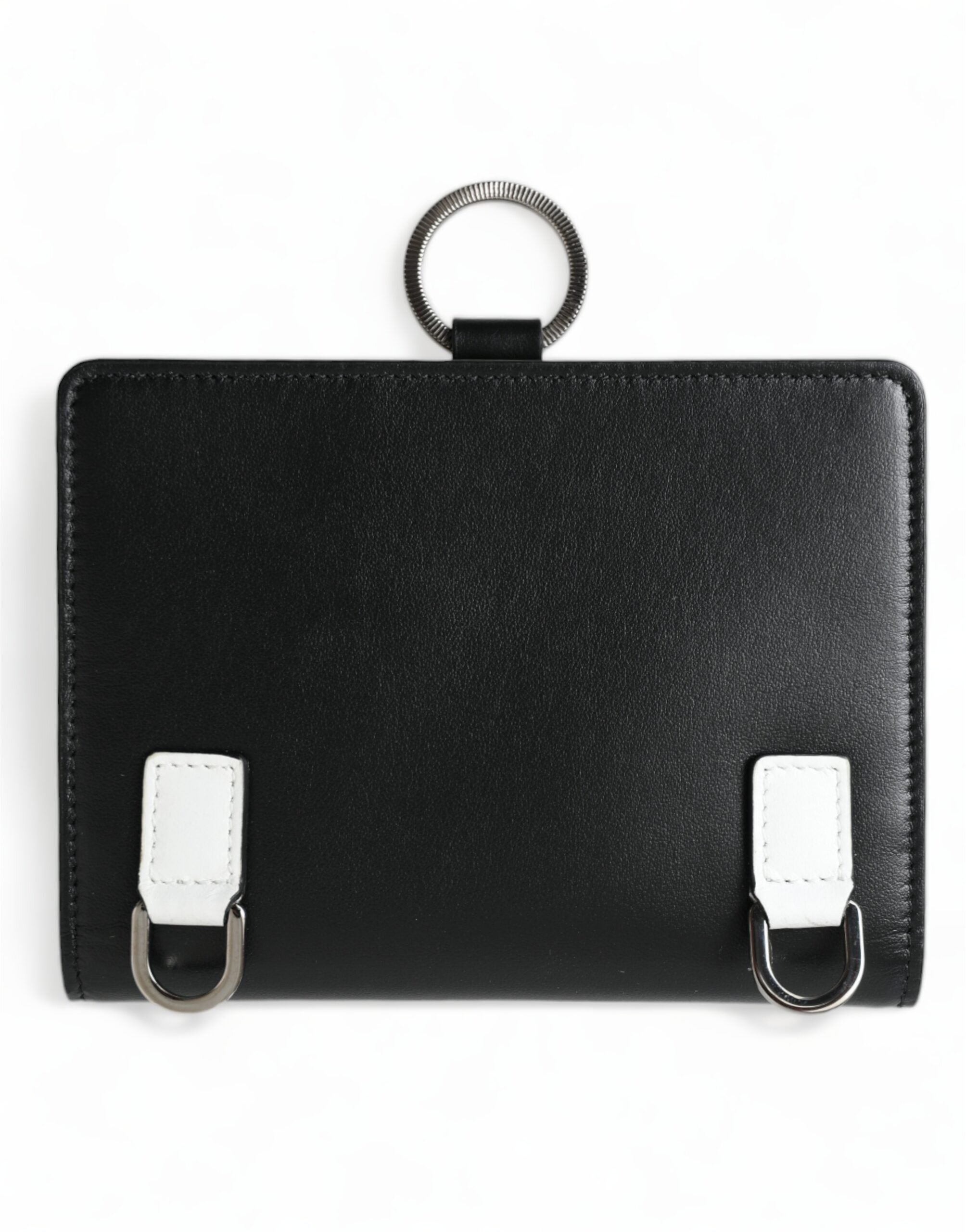 Dolce & Gabbana Schwarzes Leder Crystal verschönert Kartenhalter Brieftasche-4