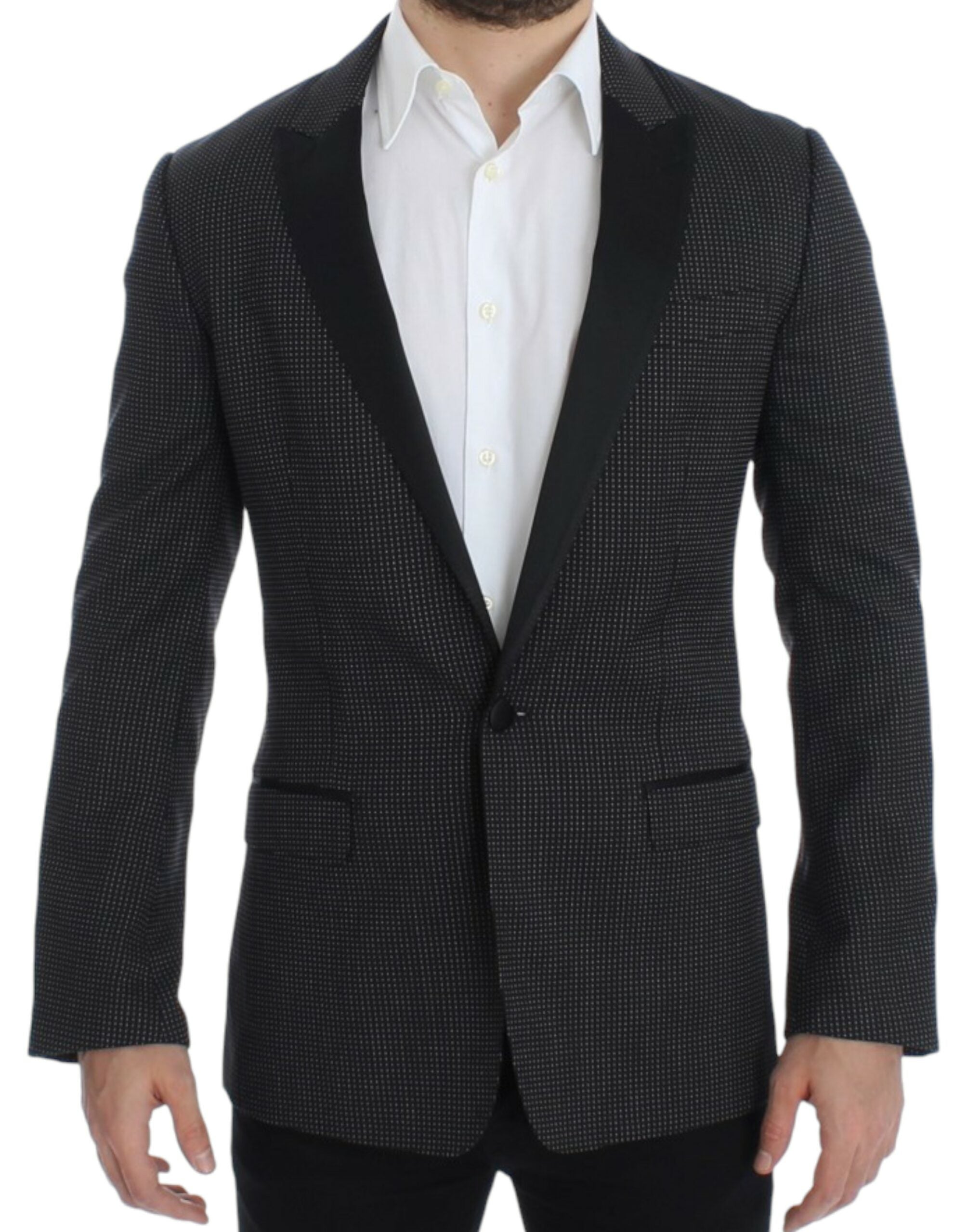 Dolce & Gabbana Black slim-fit MARTINI wool blazer