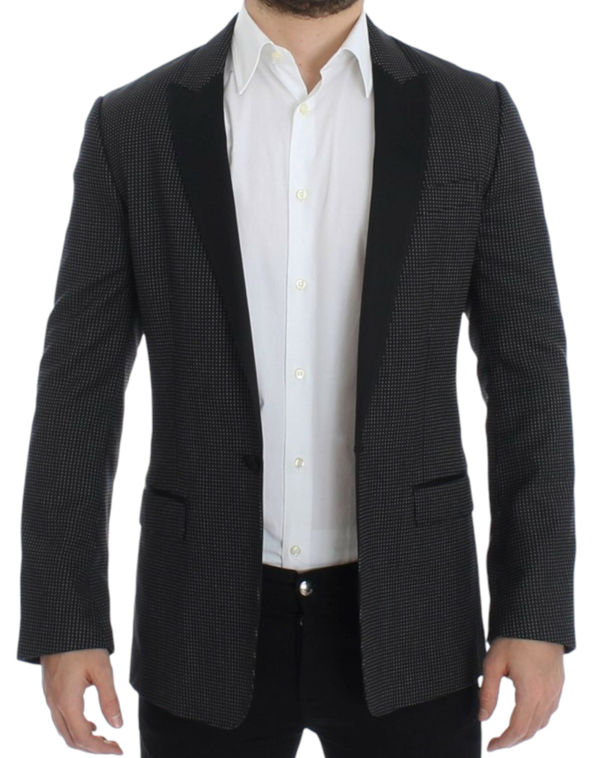 Dolce & Gabbana Black slim-fit MARTINI wool blazer-6