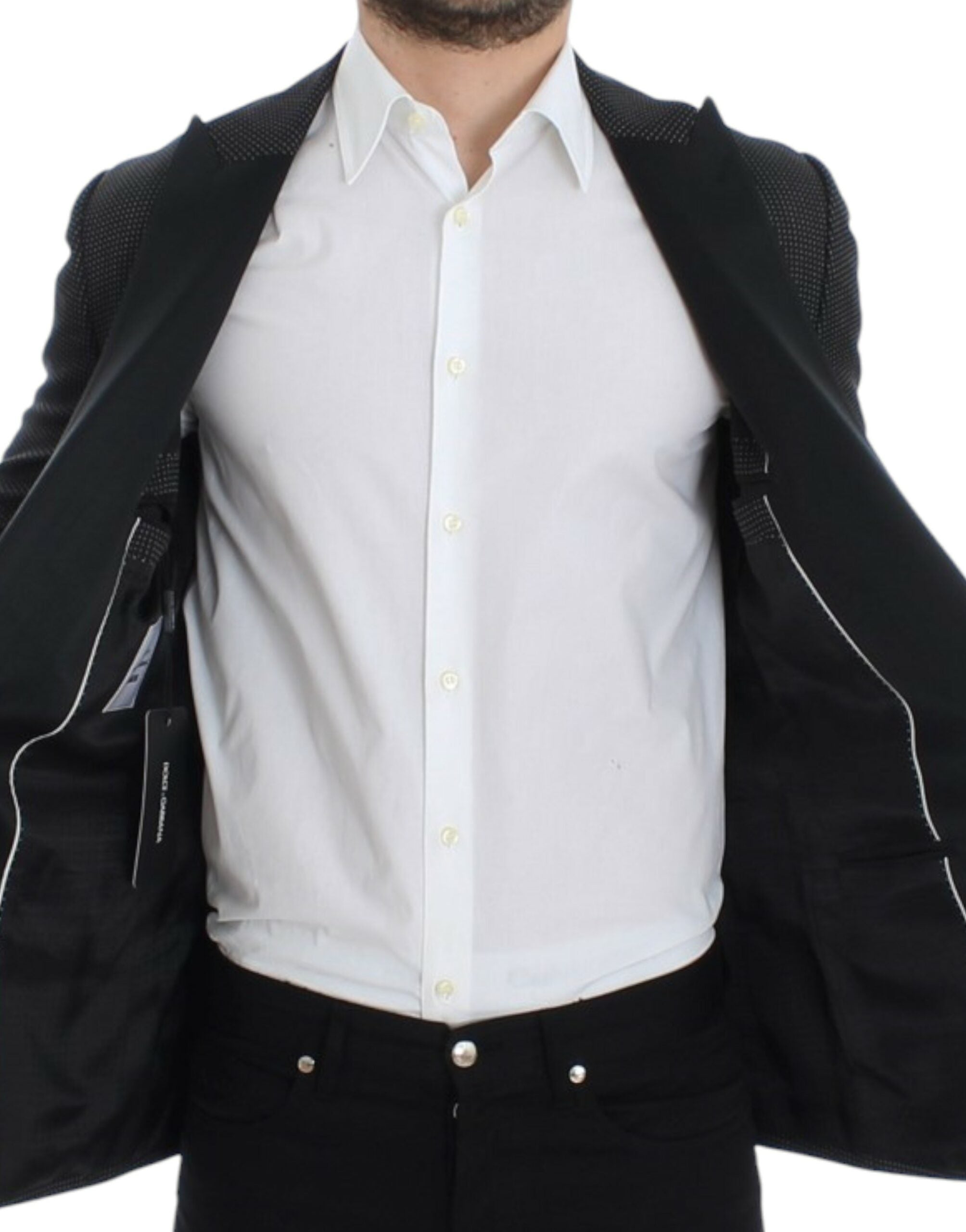Dolce & Gabbana Black slim-fit MARTINI wool blazer-7