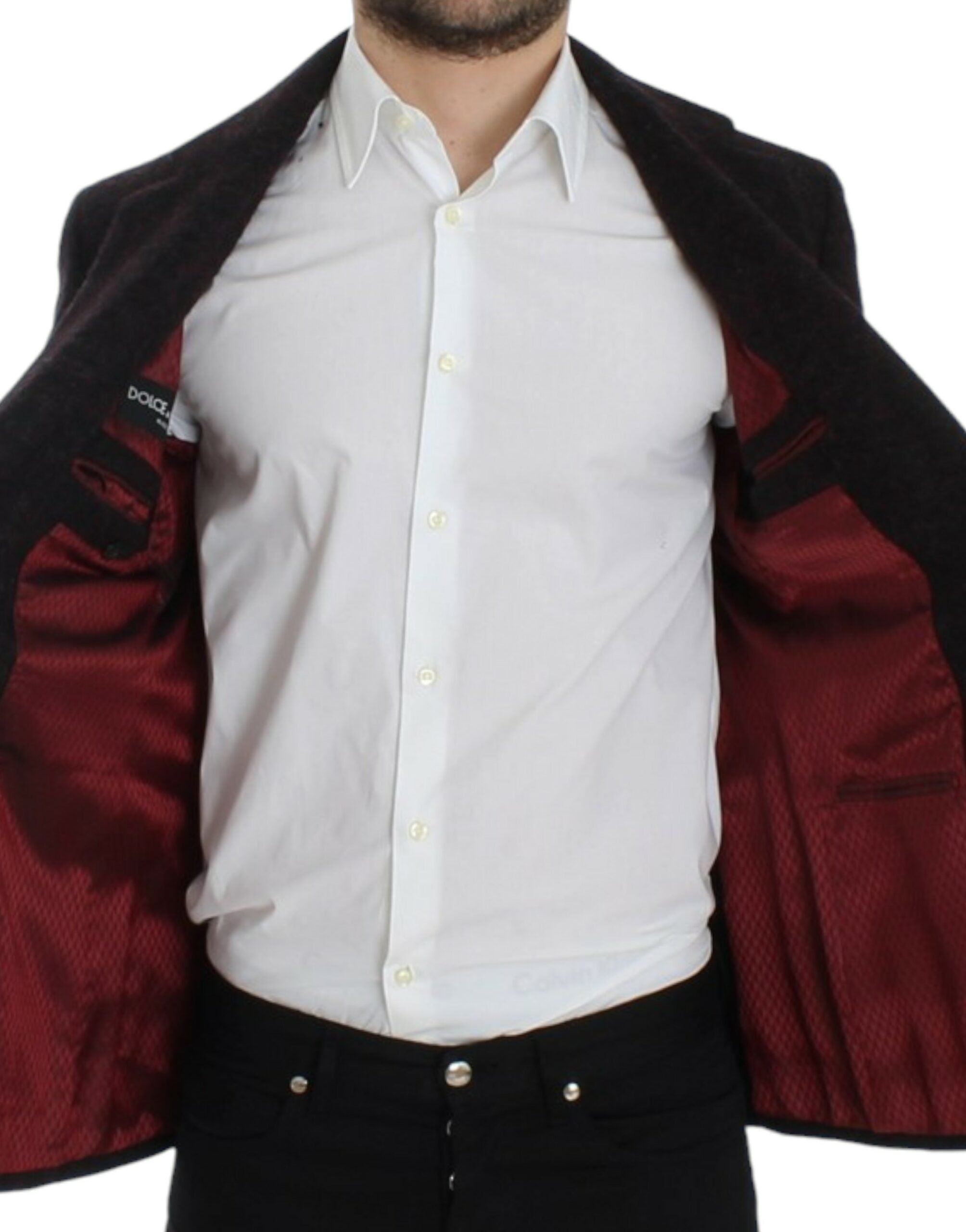 Dolce & Gabbana Bordeaux Alpaga Blazer with two buttons-7