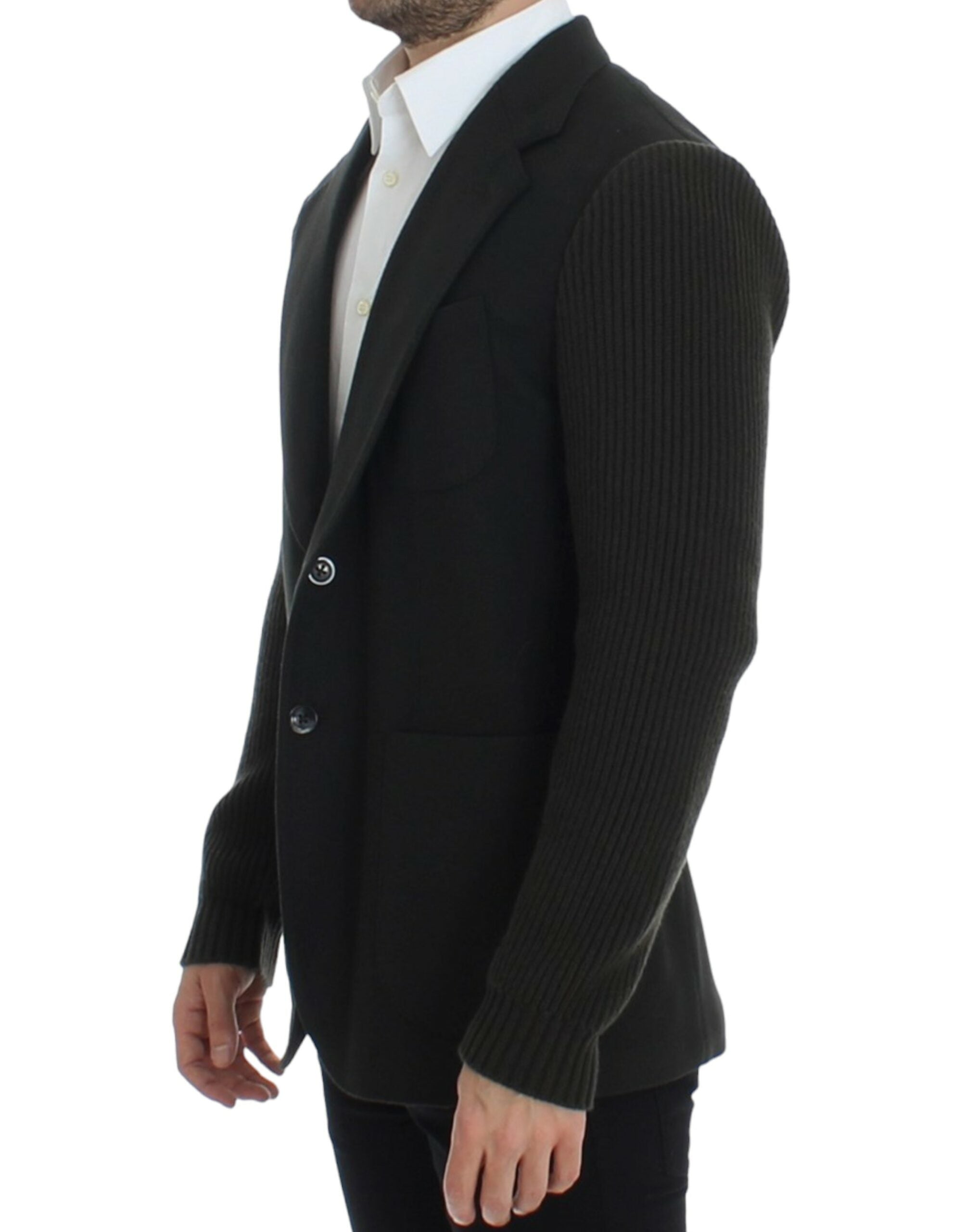 Dolce & Gabbana Green Cashmere Blazer with Two Buttons-2