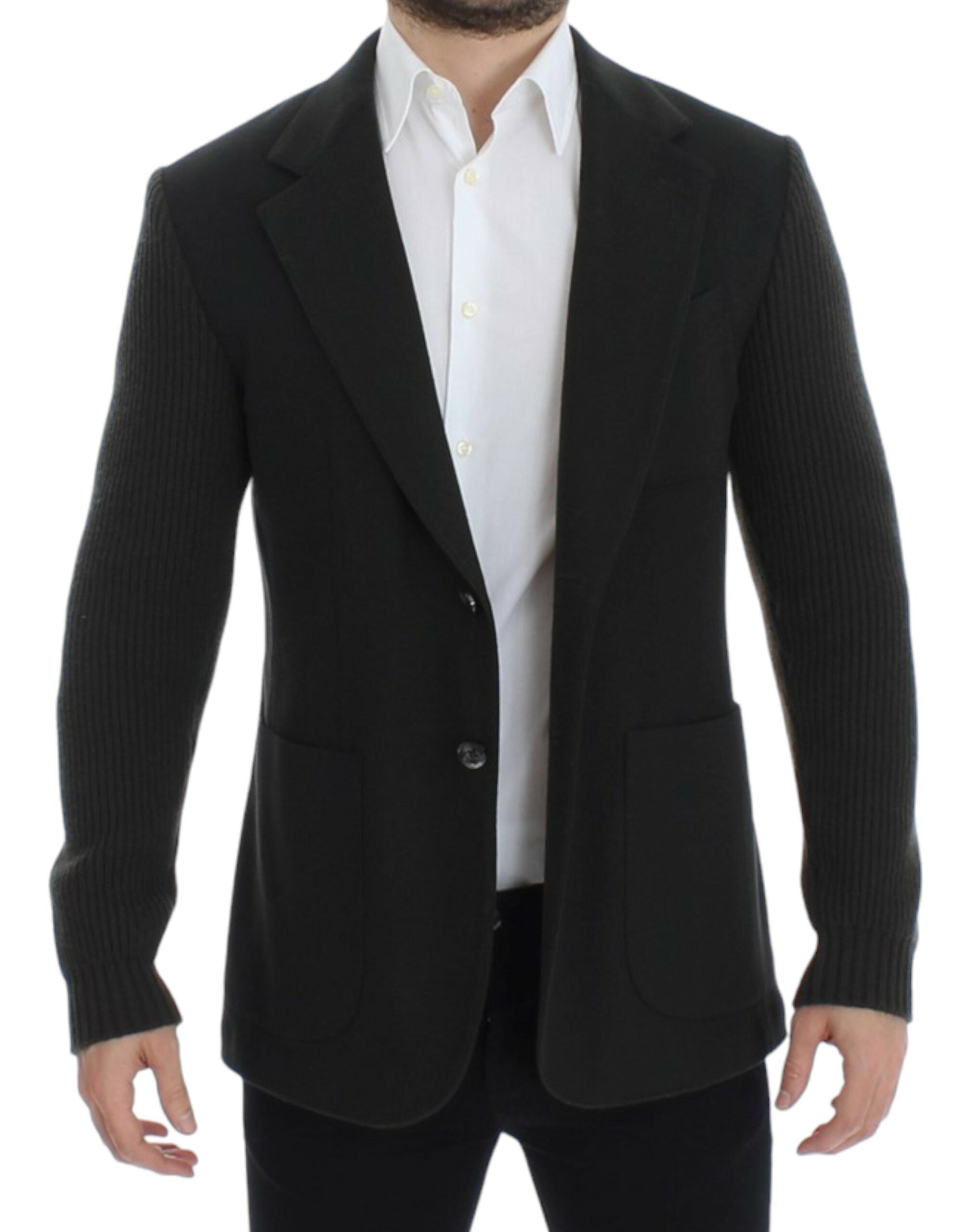 Dolce & Gabbana Green Cashmere Blazer with Two Buttons-6