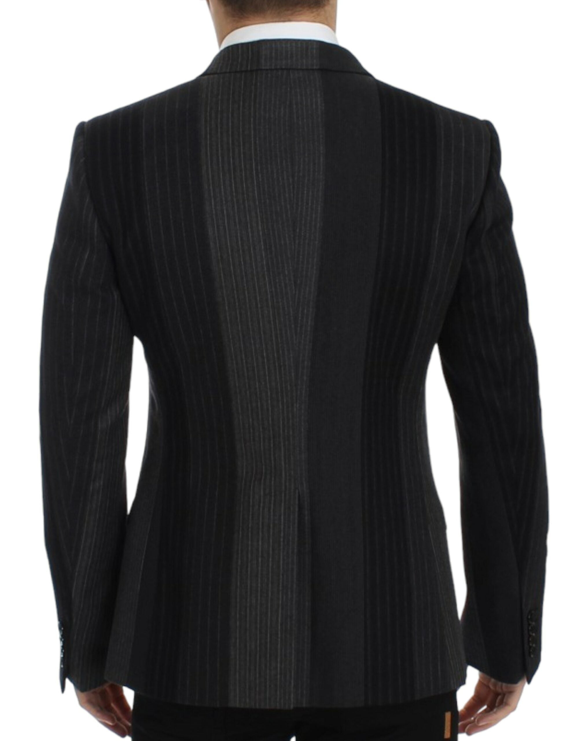 Dolce & Gabbana Grey striped stretch wool blazer-3
