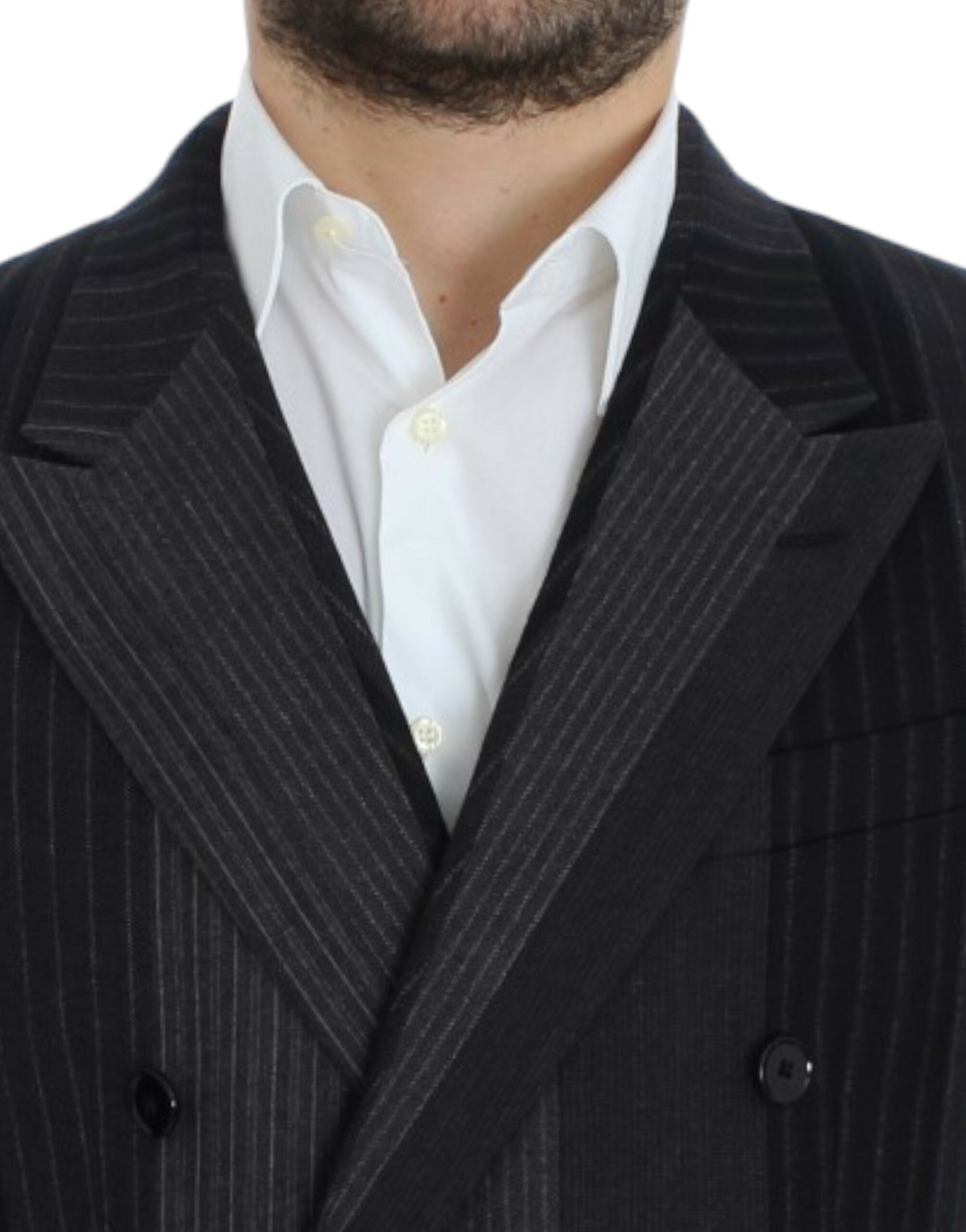 Dolce & Gabbana Grey striped stretch wool blazer-5