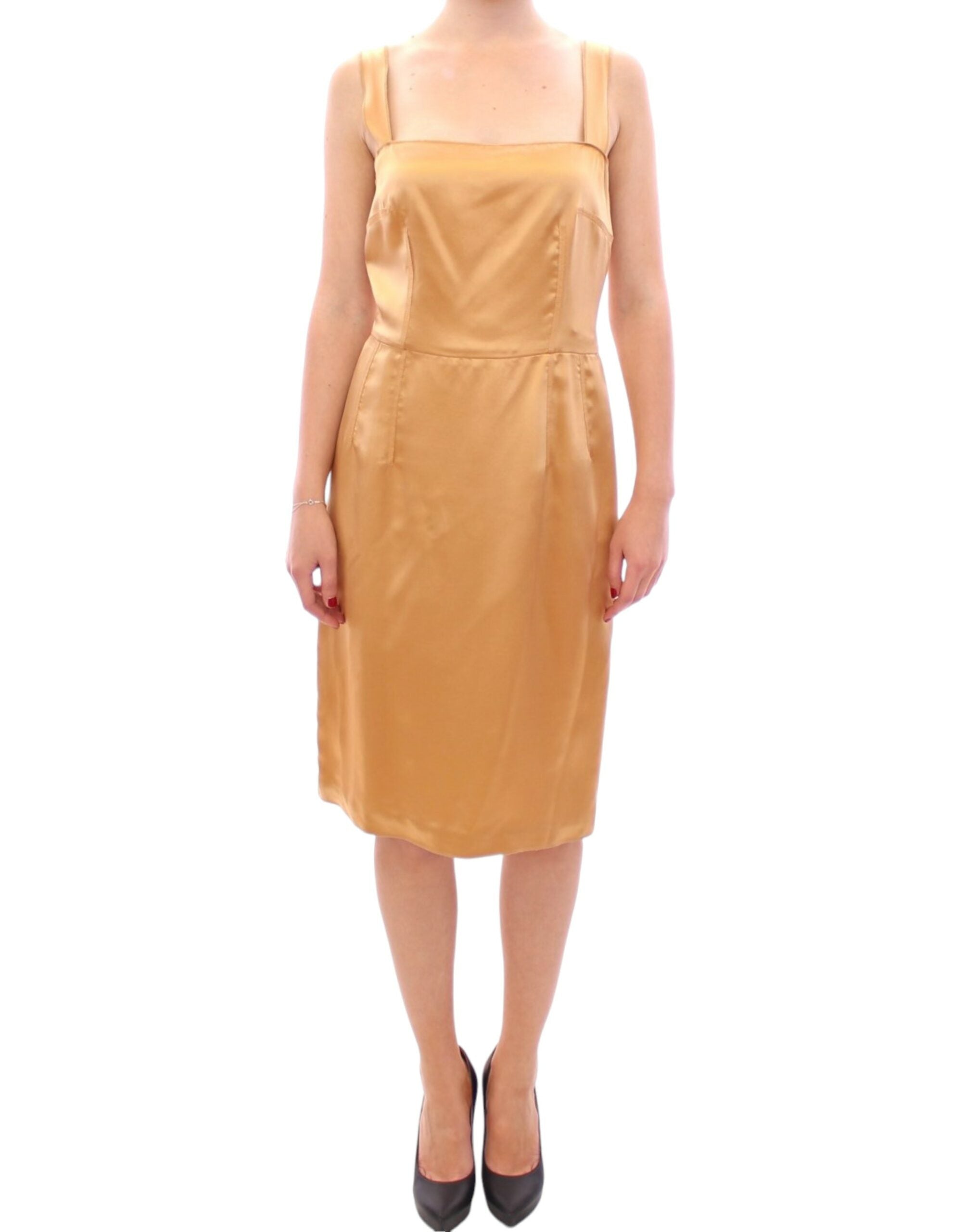 Dolce & Gabbana bronze silk sheath dress-1