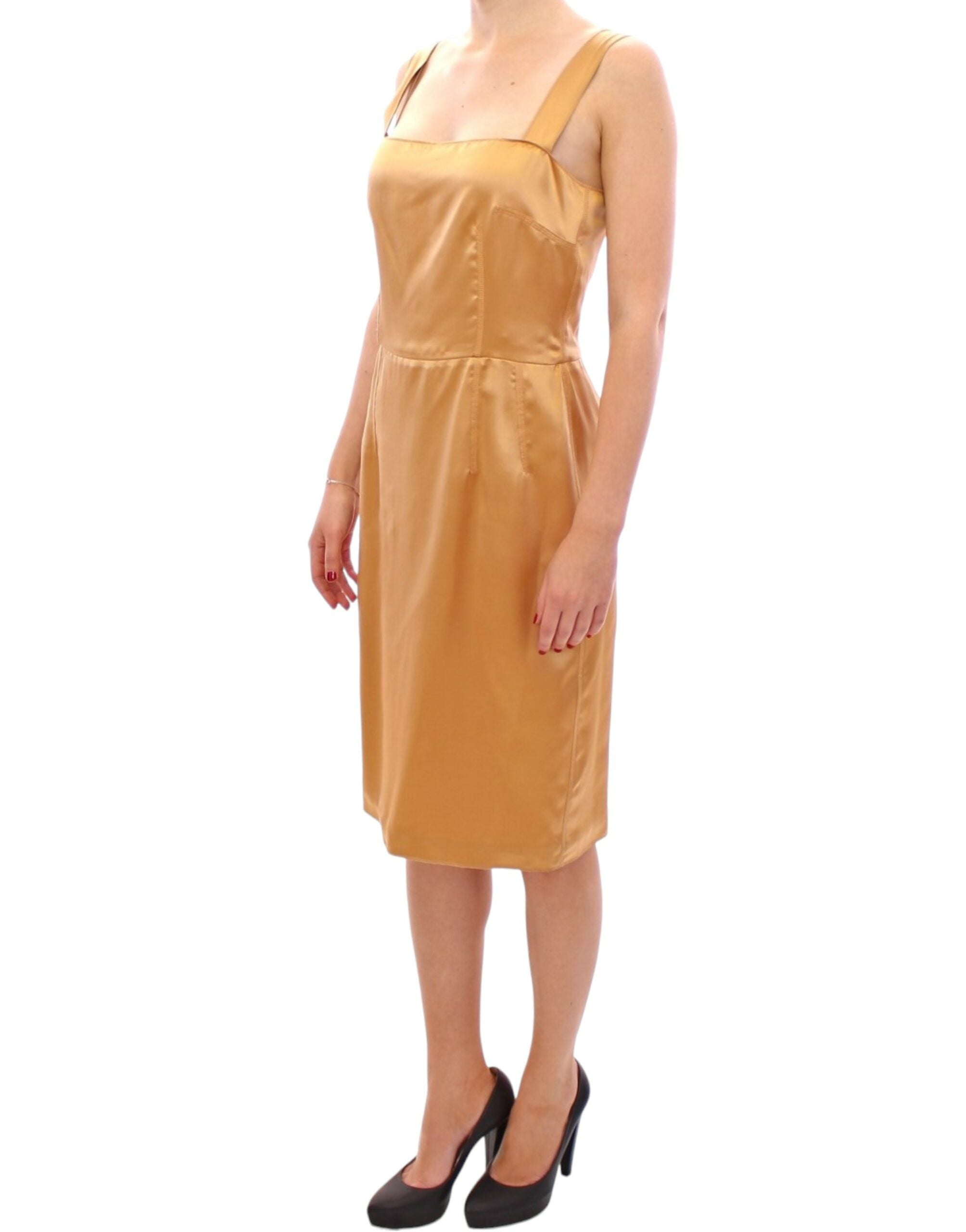 Dolce & Gabbana bronze silk sheath dress-2
