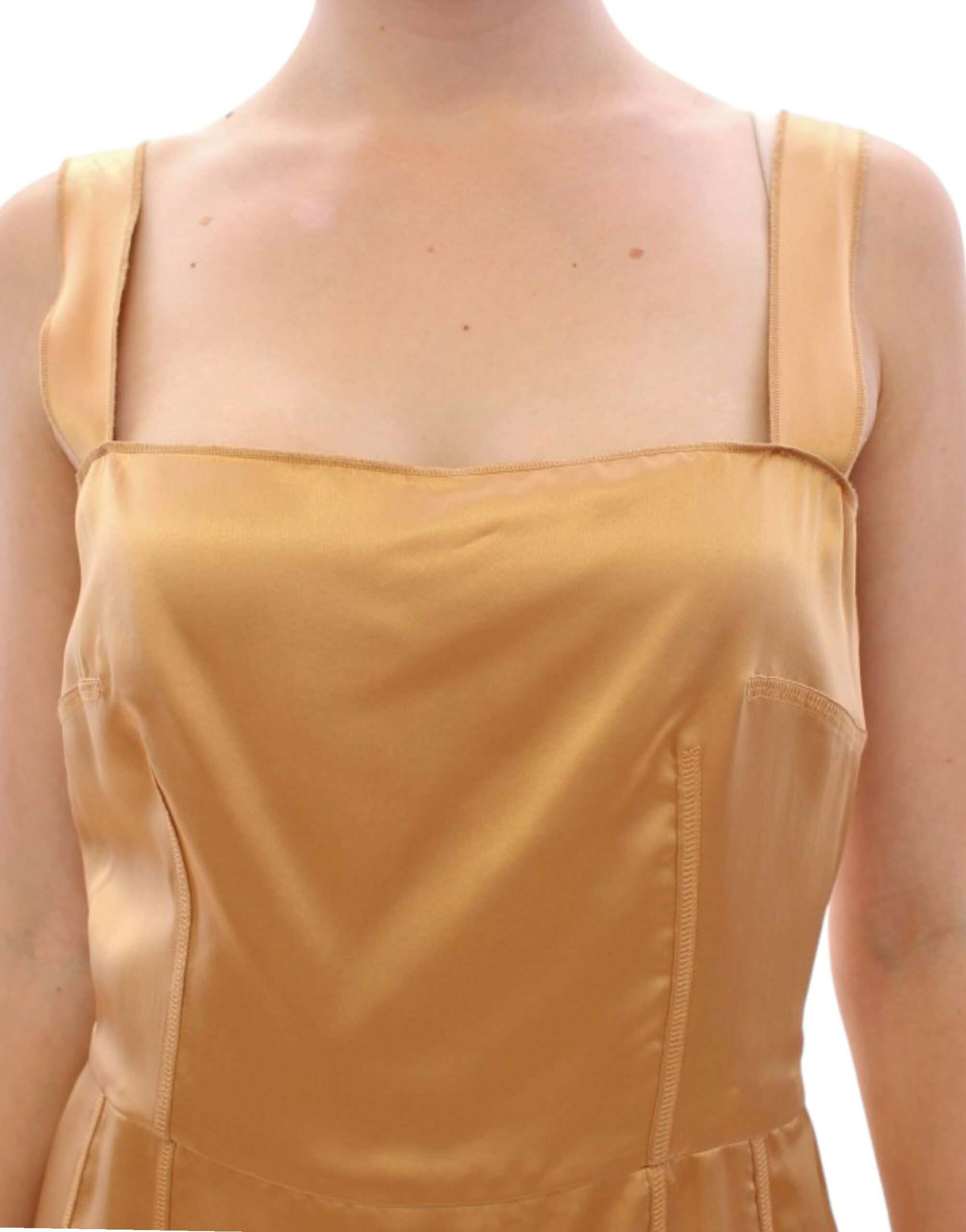 Dolce & Gabbana bronze silk sheath dress-4