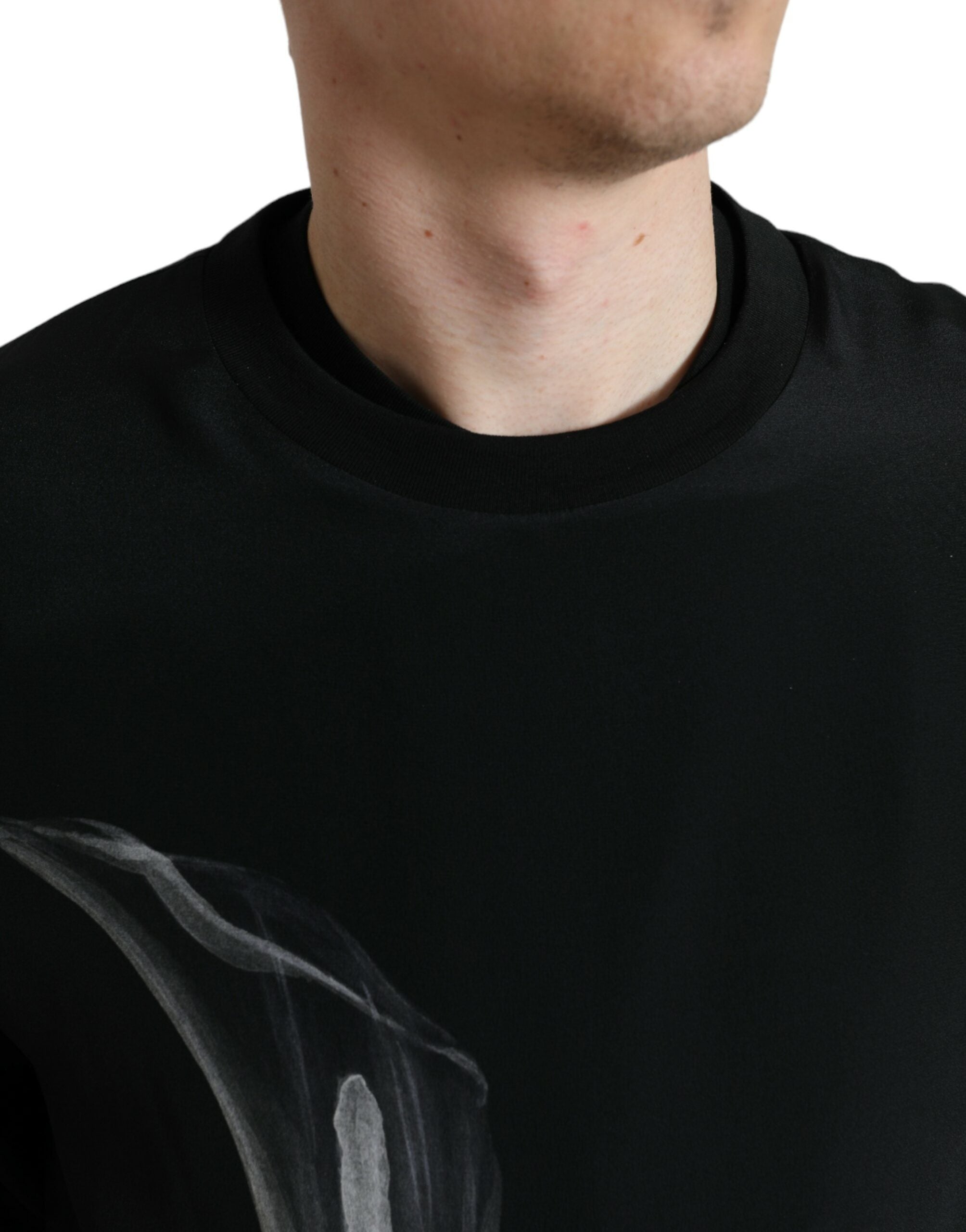 Dolce & Gabbana Black floral print sweater with round neck-4