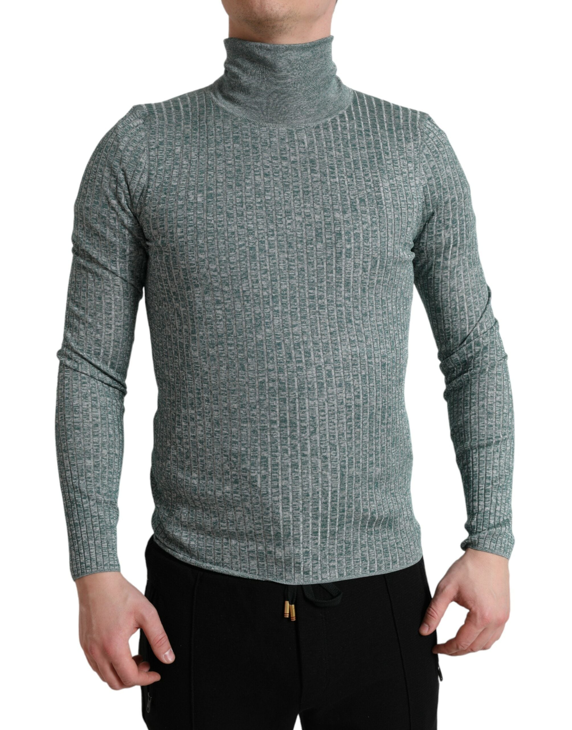 Dolce & Gabbana Grüner Polyester-Rollkragenpullover-2