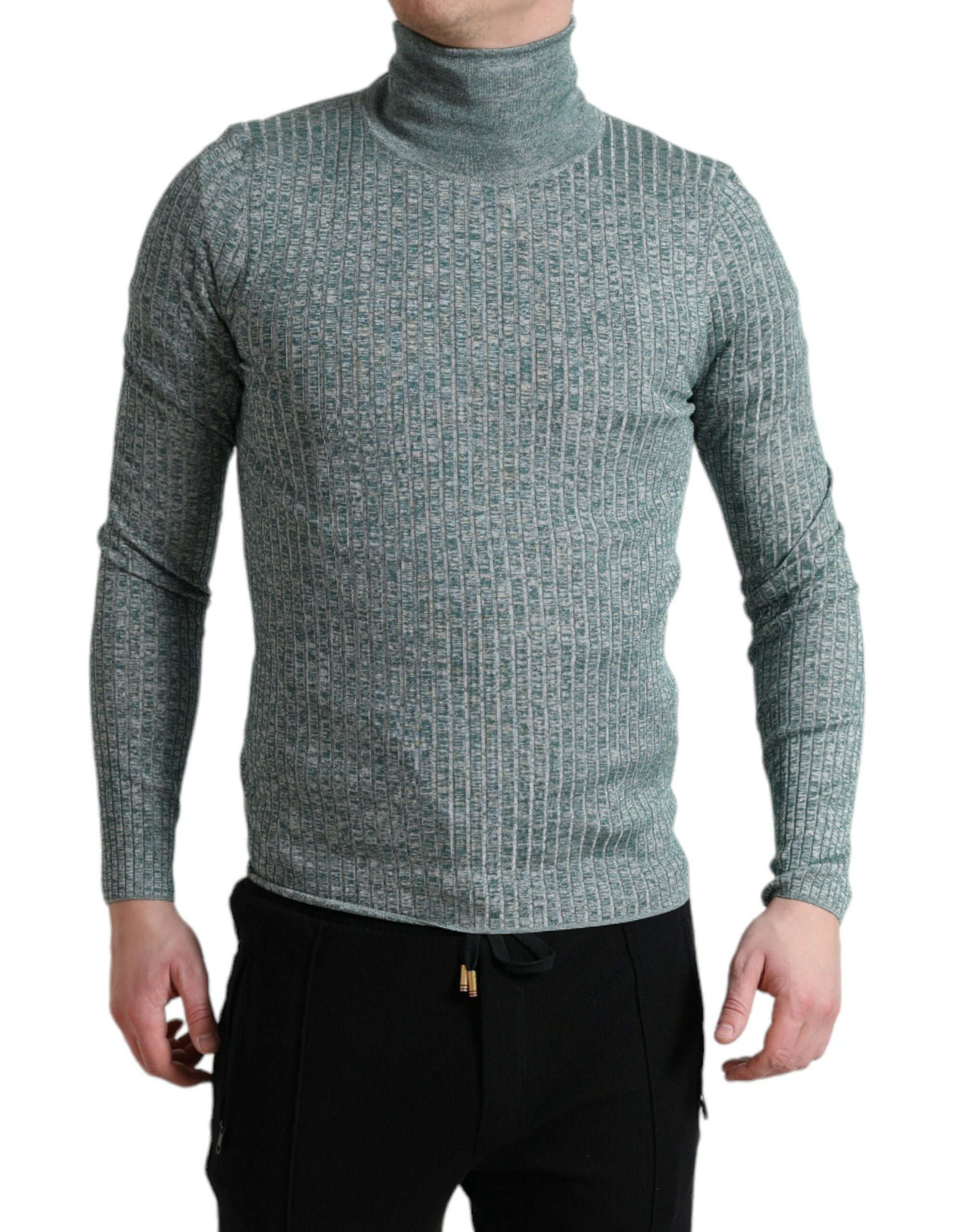 Dolce & Gabbana Grüner Polyester-Rollkragenpullover-1