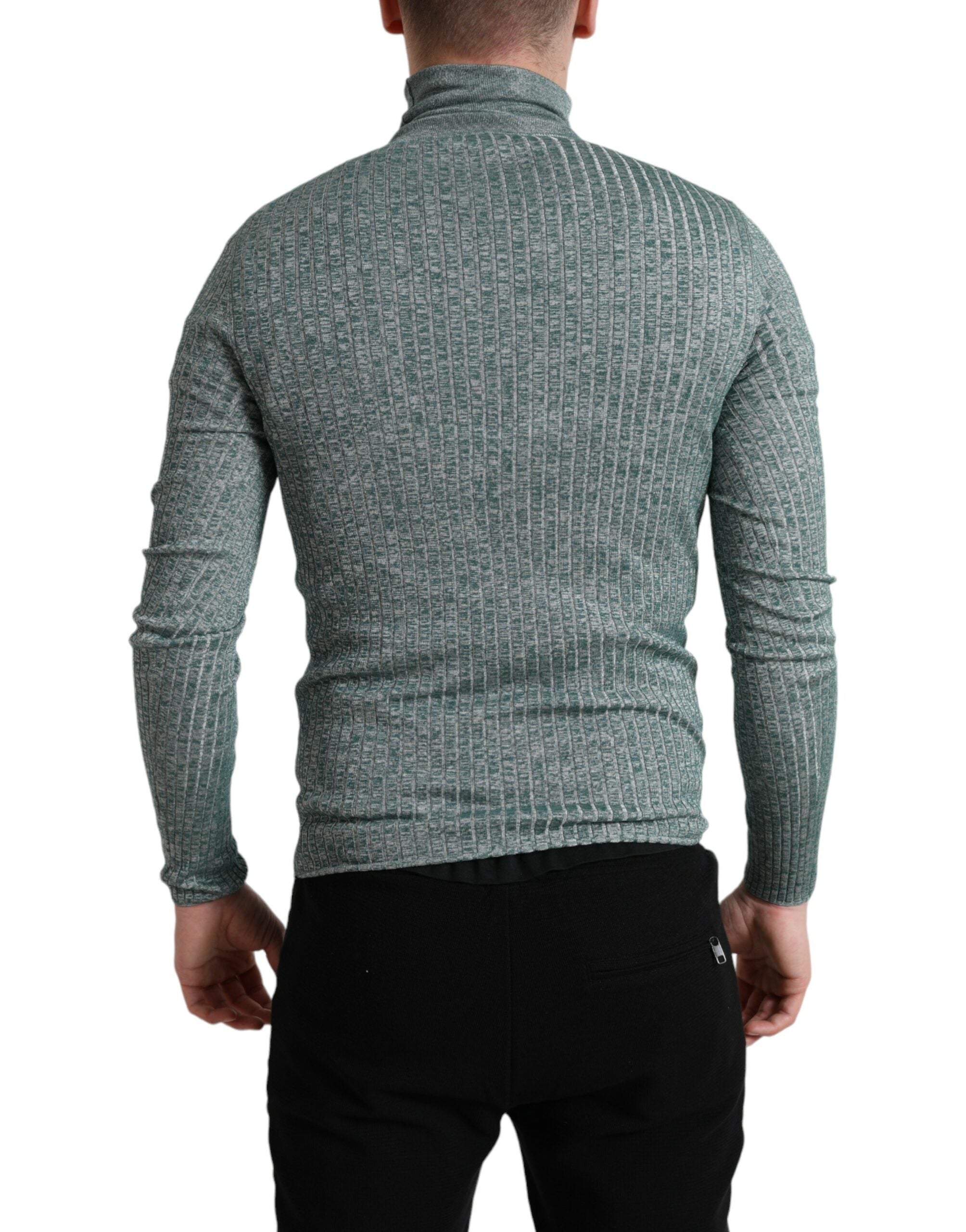 Dolce & Gabbana Grüner Polyester-Rollkragenpullover-3