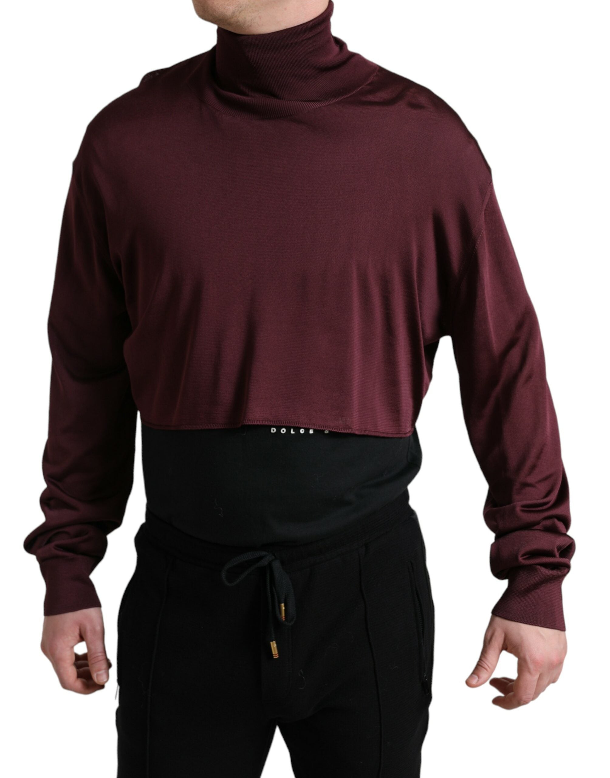 Dolce & Gabbana Chestnut Brown Viscose Turtleneck Sweater-2