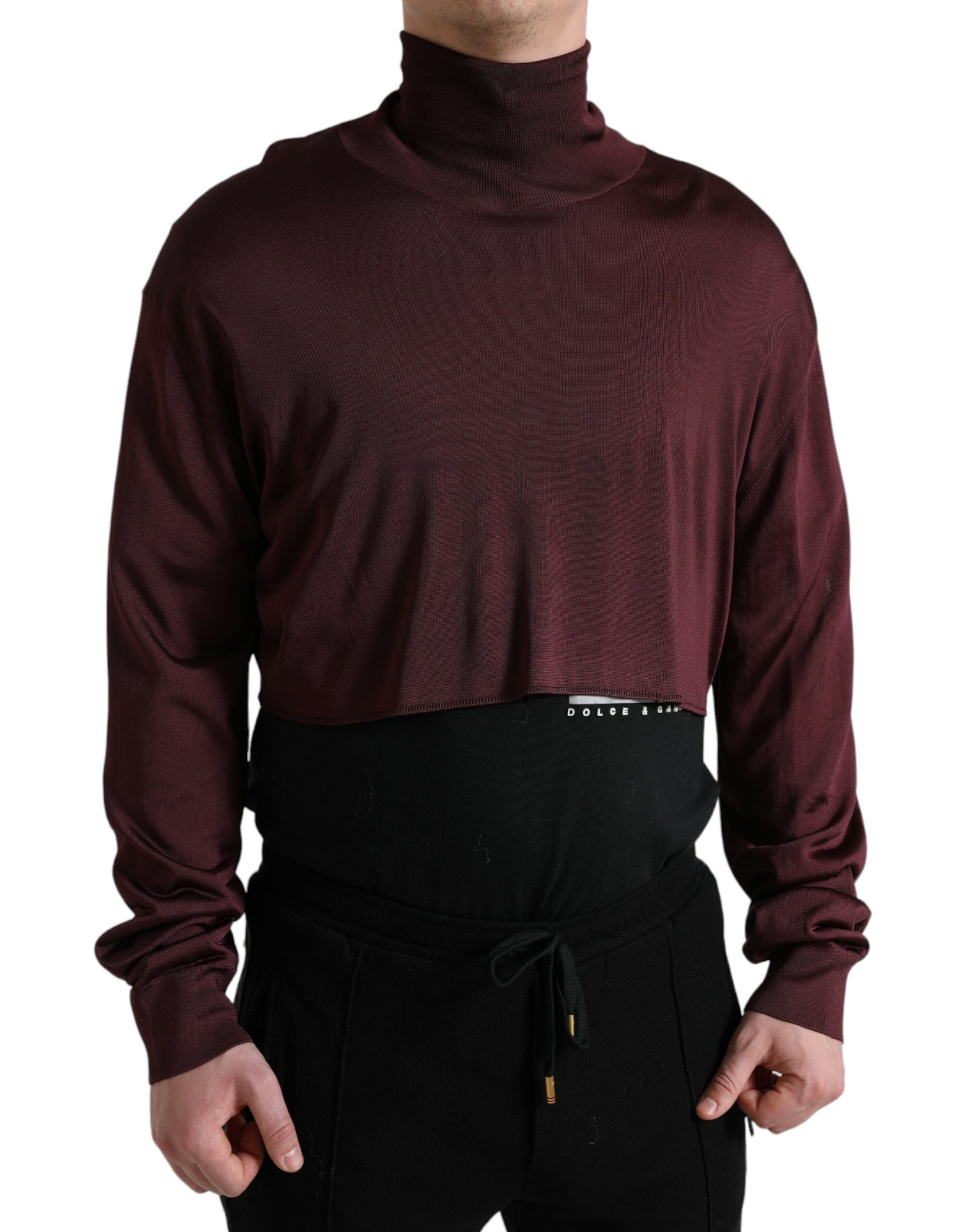 Dolce & Gabbana Chestnut Brown Viscose Turtleneck Sweater-1