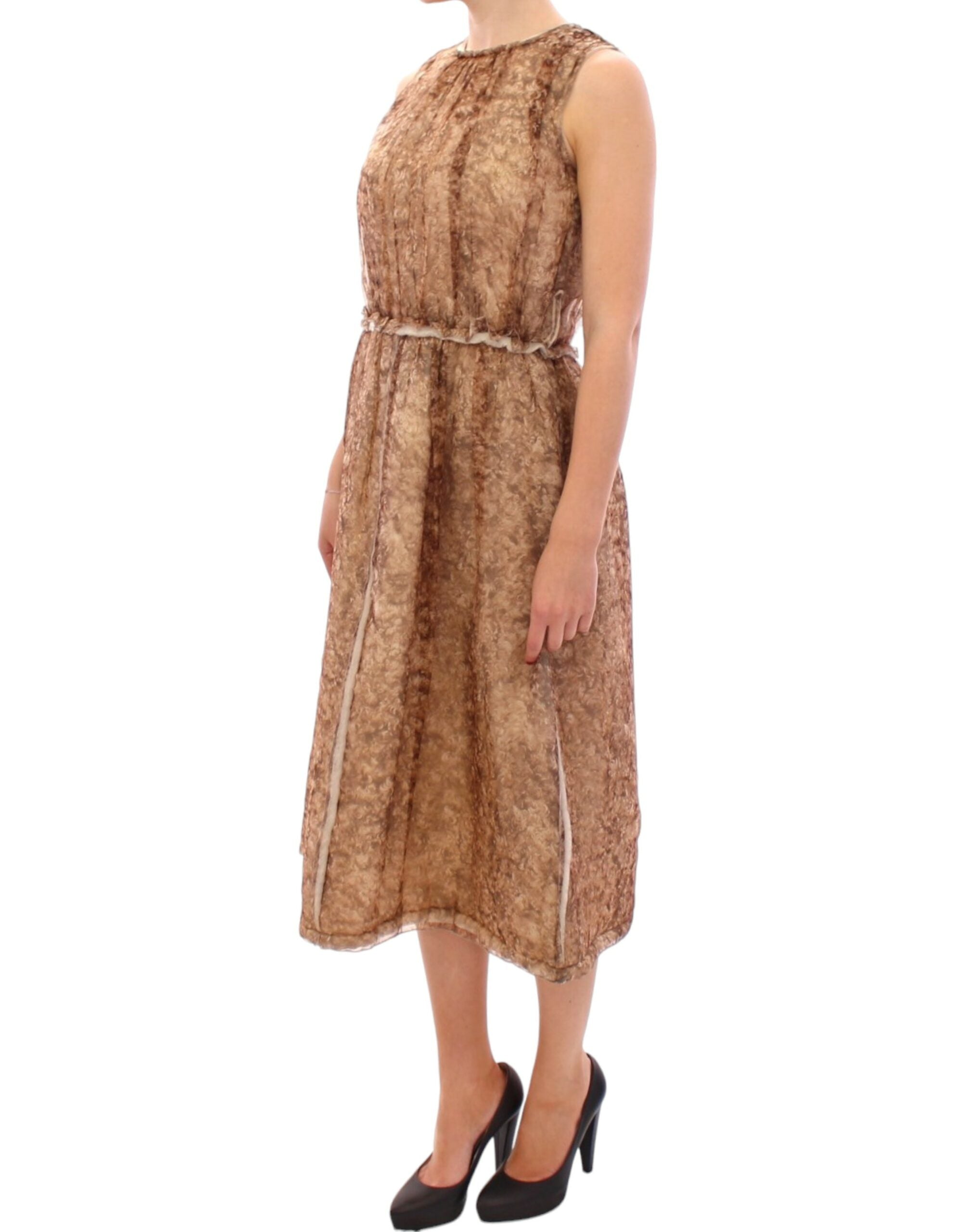 Dolce & Gabbana brown sleeveless silk dress-2