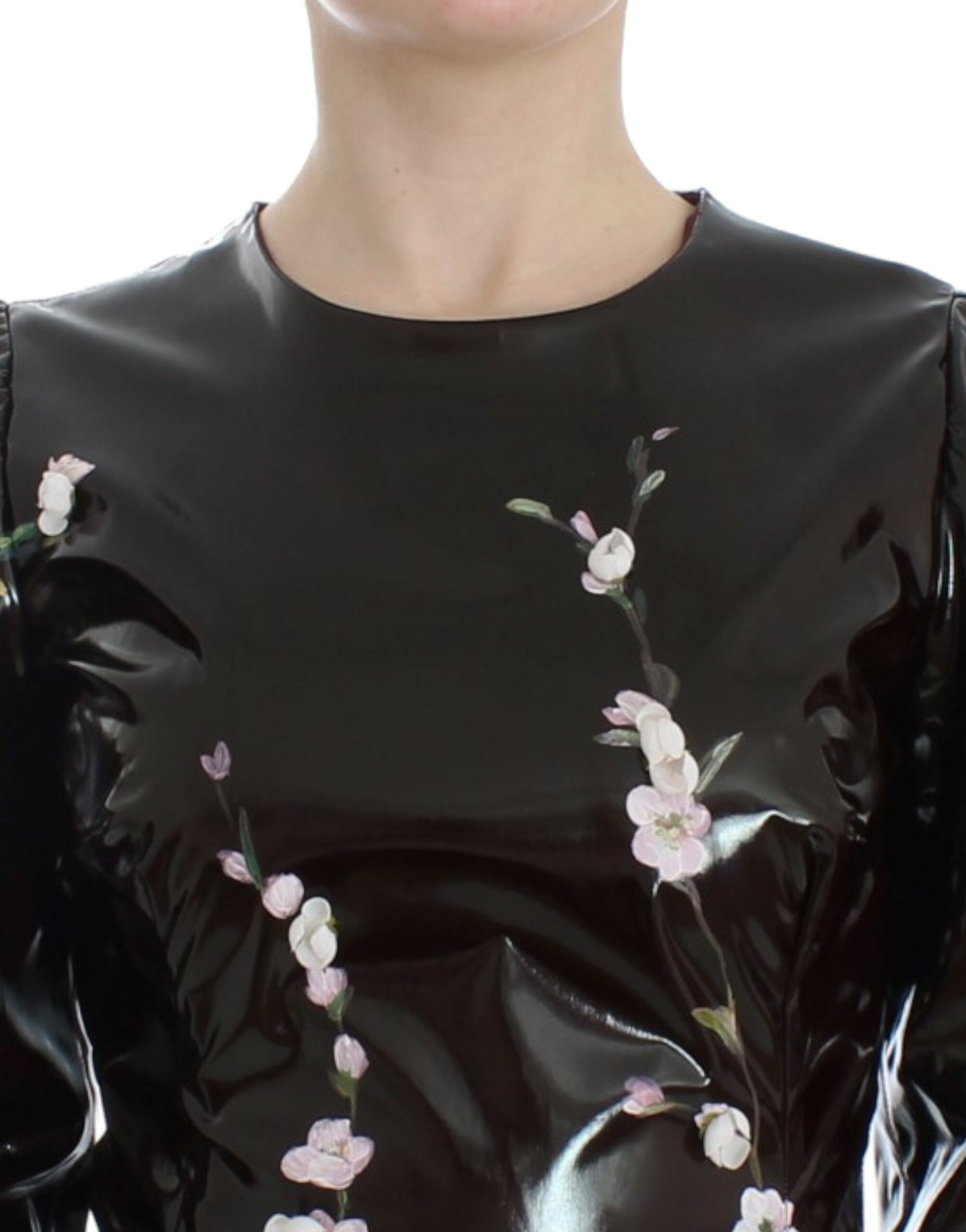 Dolce & Gabbana Black floral 3/4 sleeve sheath dress-6