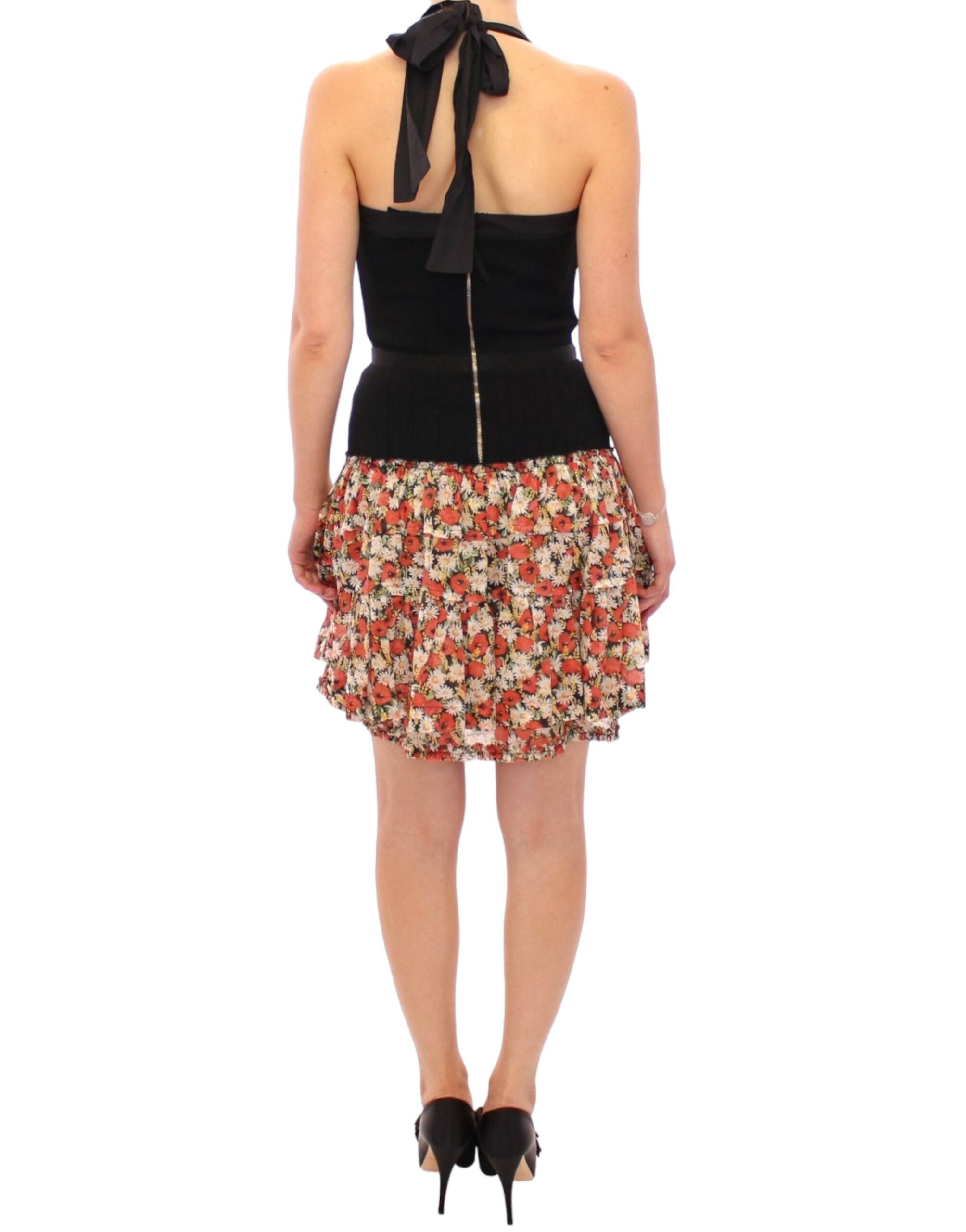 Dolce & Gabbana Multicolor geblümtes Kleid mit Neckholder-Ausschnitt-3
