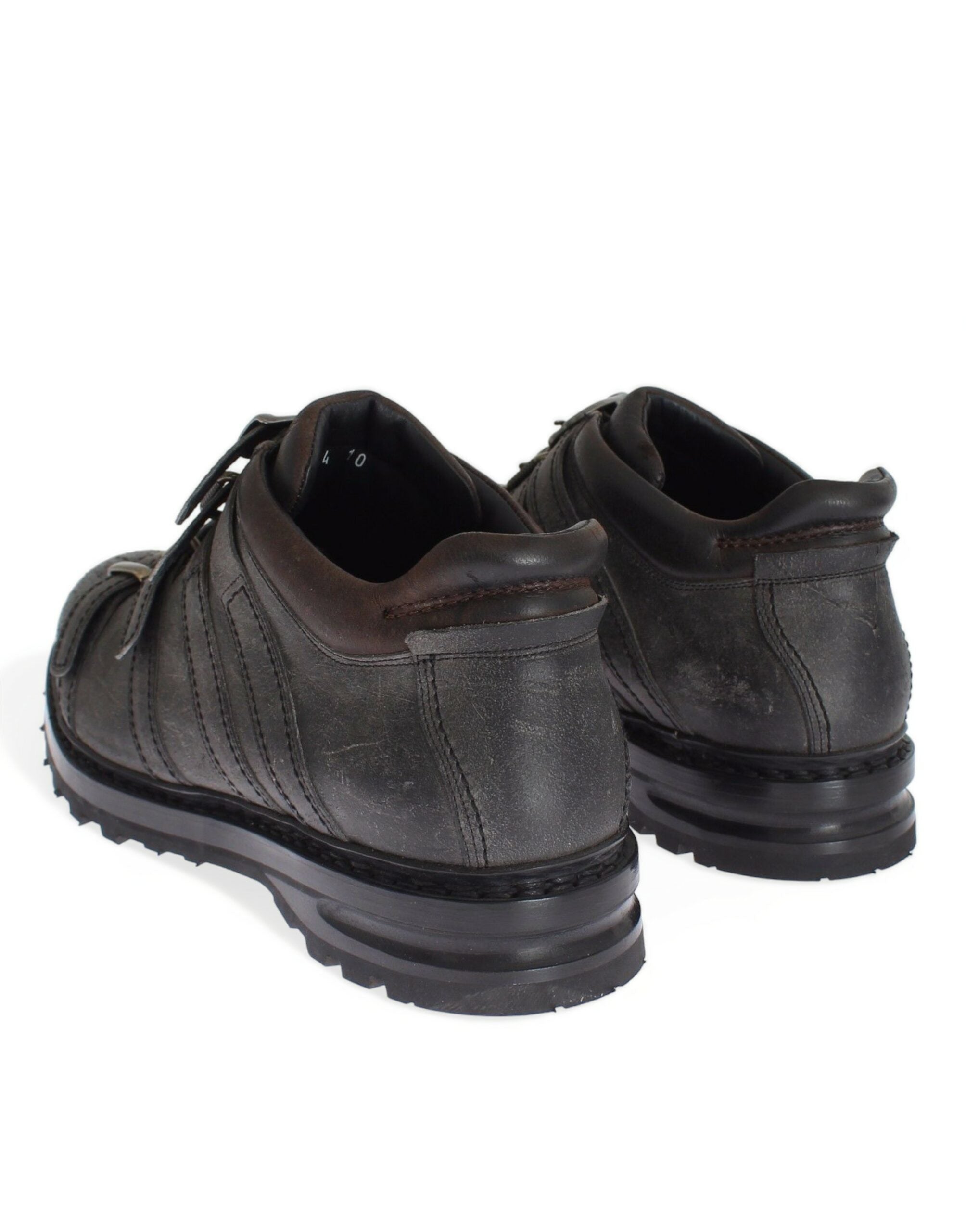 Dolce & Gabbana Grey Leather Ankle Strap Shoes Boots-4