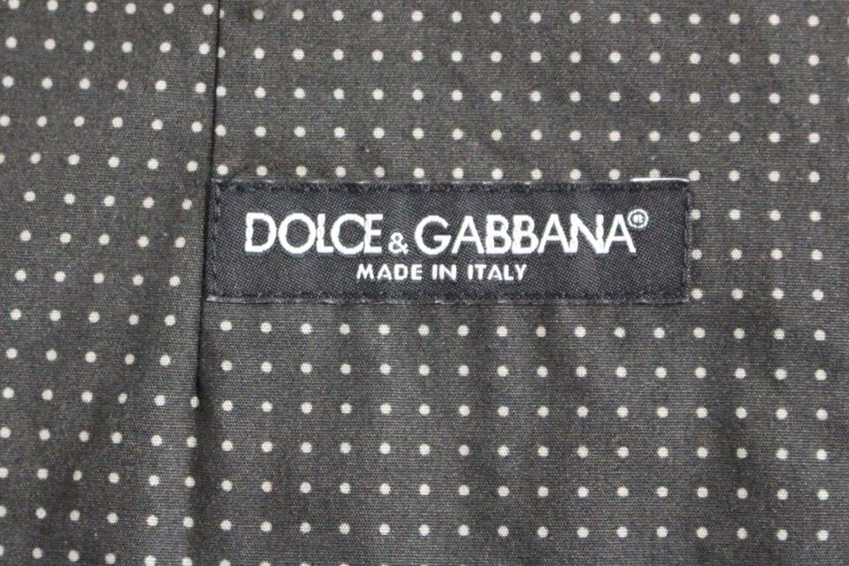 Dolce & Gabbana Graues gepunktetes Kleid Weste Gilet Weste-6