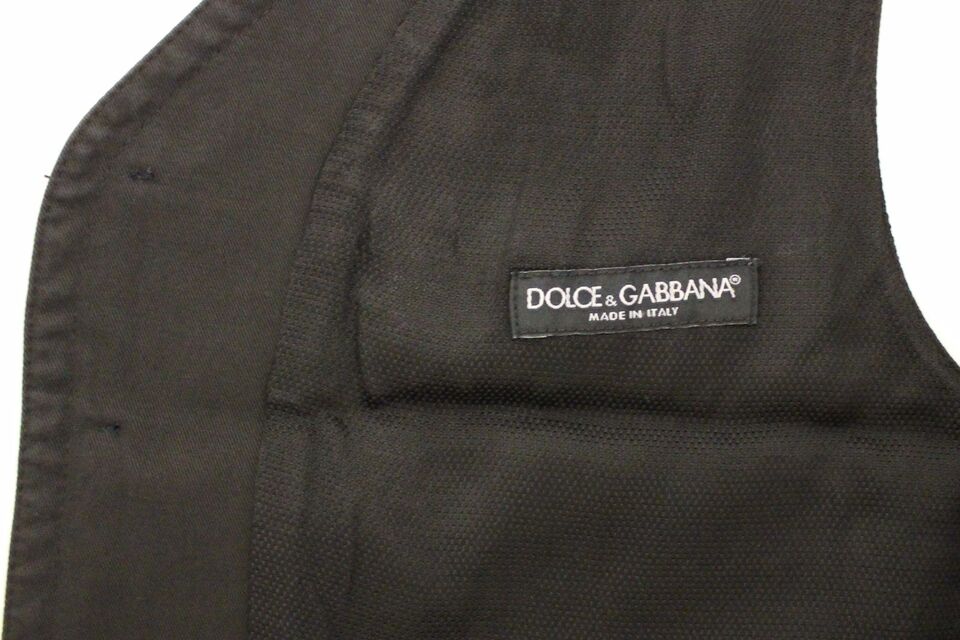 Chaleco de vestir de mezcla de algodón negro de Dolce & Gabbana-7