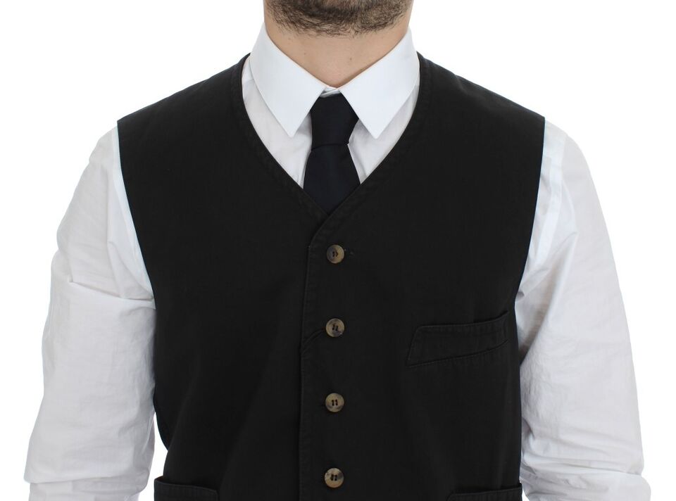 Chaleco de vestir de mezcla de algodón negro de Dolce & Gabbana-2