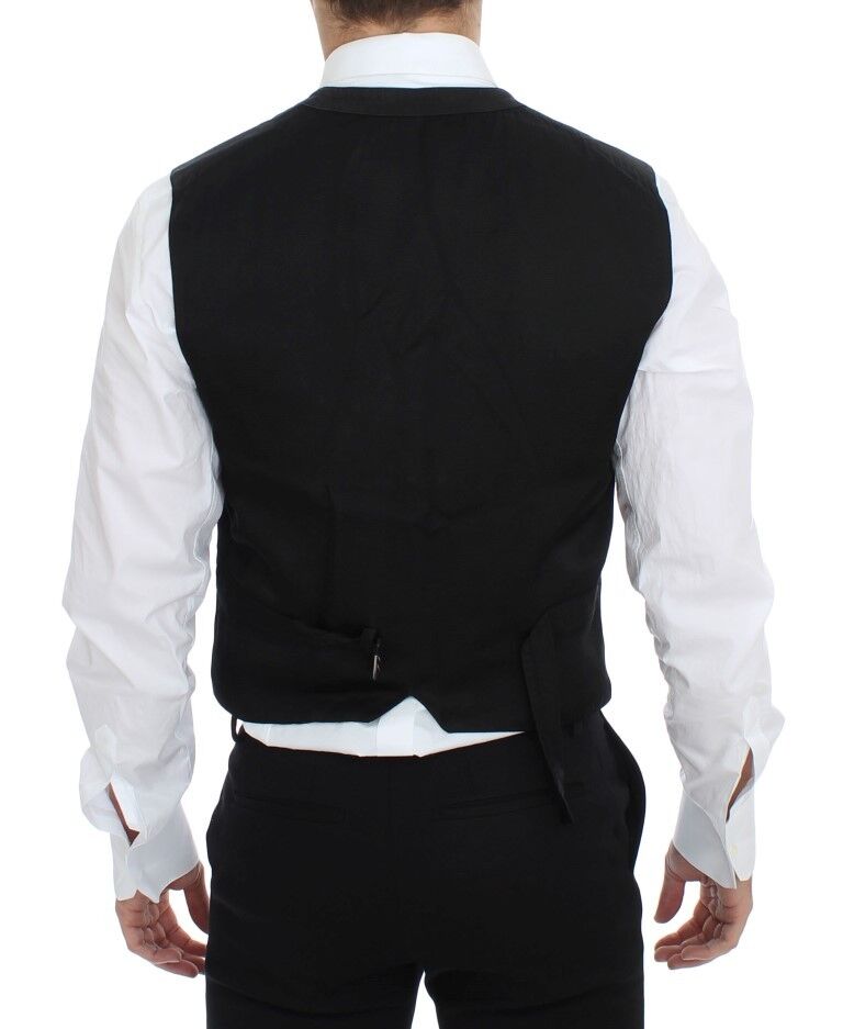 Chaleco de vestir de mezcla de algodón negro de Dolce & Gabbana-3