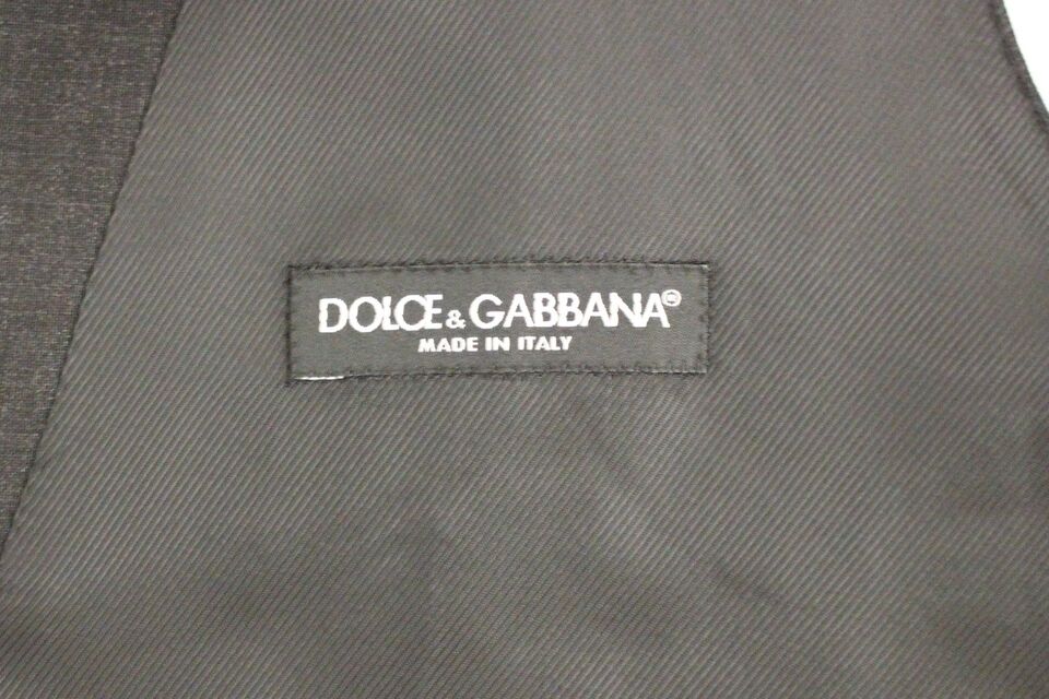 Dolce & Gabbana Grey Slim Fit Button Front Dress Formal Vest-7
