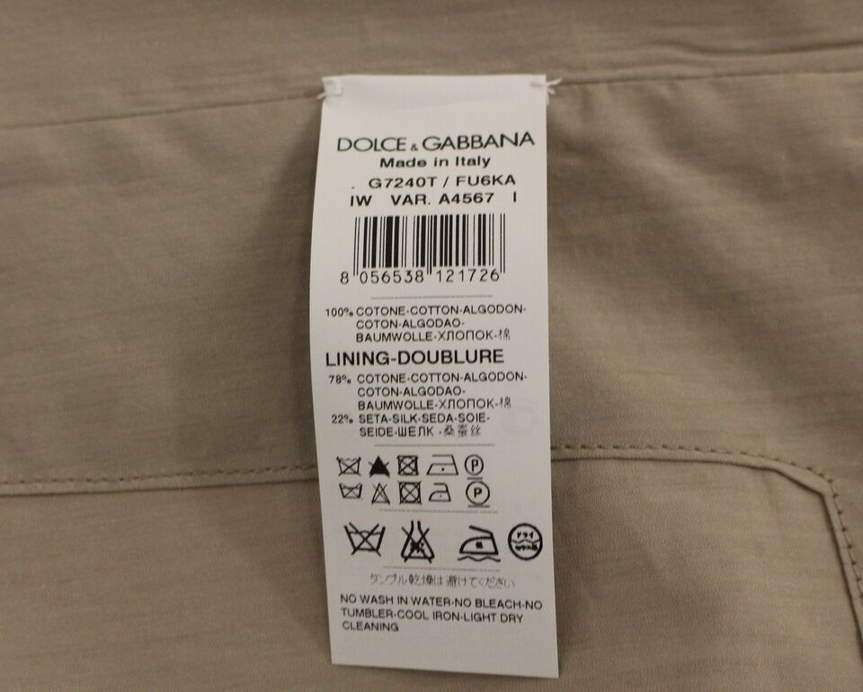 Dolce & Gabbana Beige Baumwolle Slim Fit Button Front Kleid Weste-6