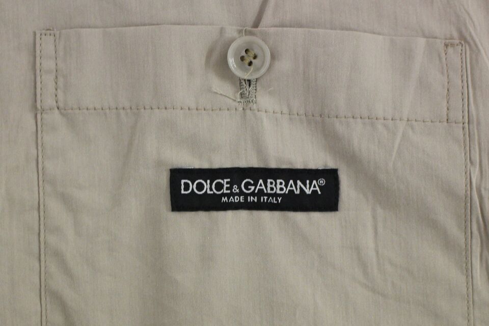 Dolce & Gabbana Beige Baumwolle Slim Fit Button Front Kleid Weste-7