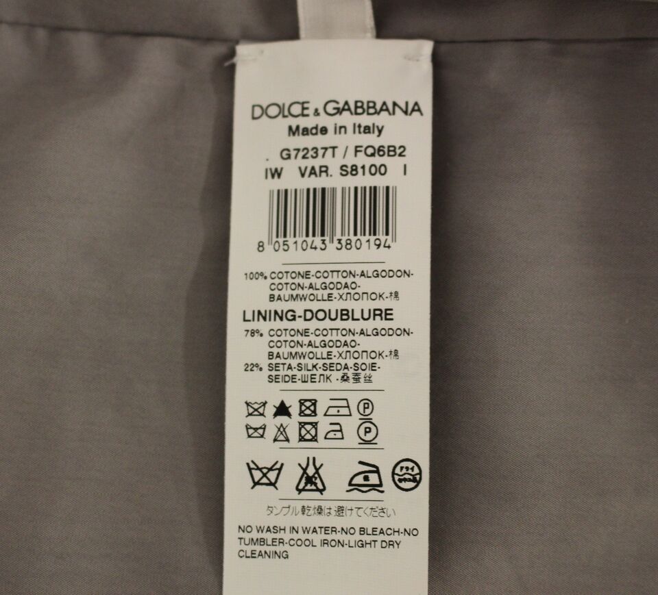 Chaleco Dolce & Gabbana de algodón gris con corte entallado y tapeta de botones-5