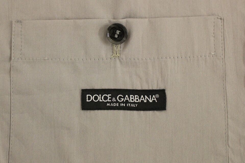 Chaleco Dolce & Gabbana de algodón gris con corte entallado y tapeta de botones-6