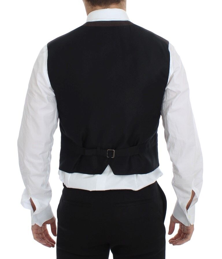Dolce & Gabbana Brown Cotton Blend Dress Vest Gilet-6