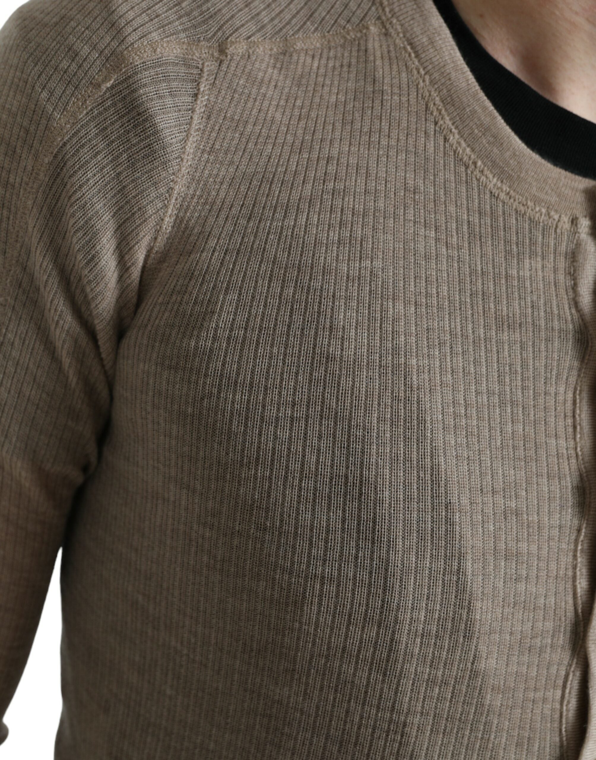 Dolce & Gabbana Henley Pullover Beige Kaschmirpullover-2