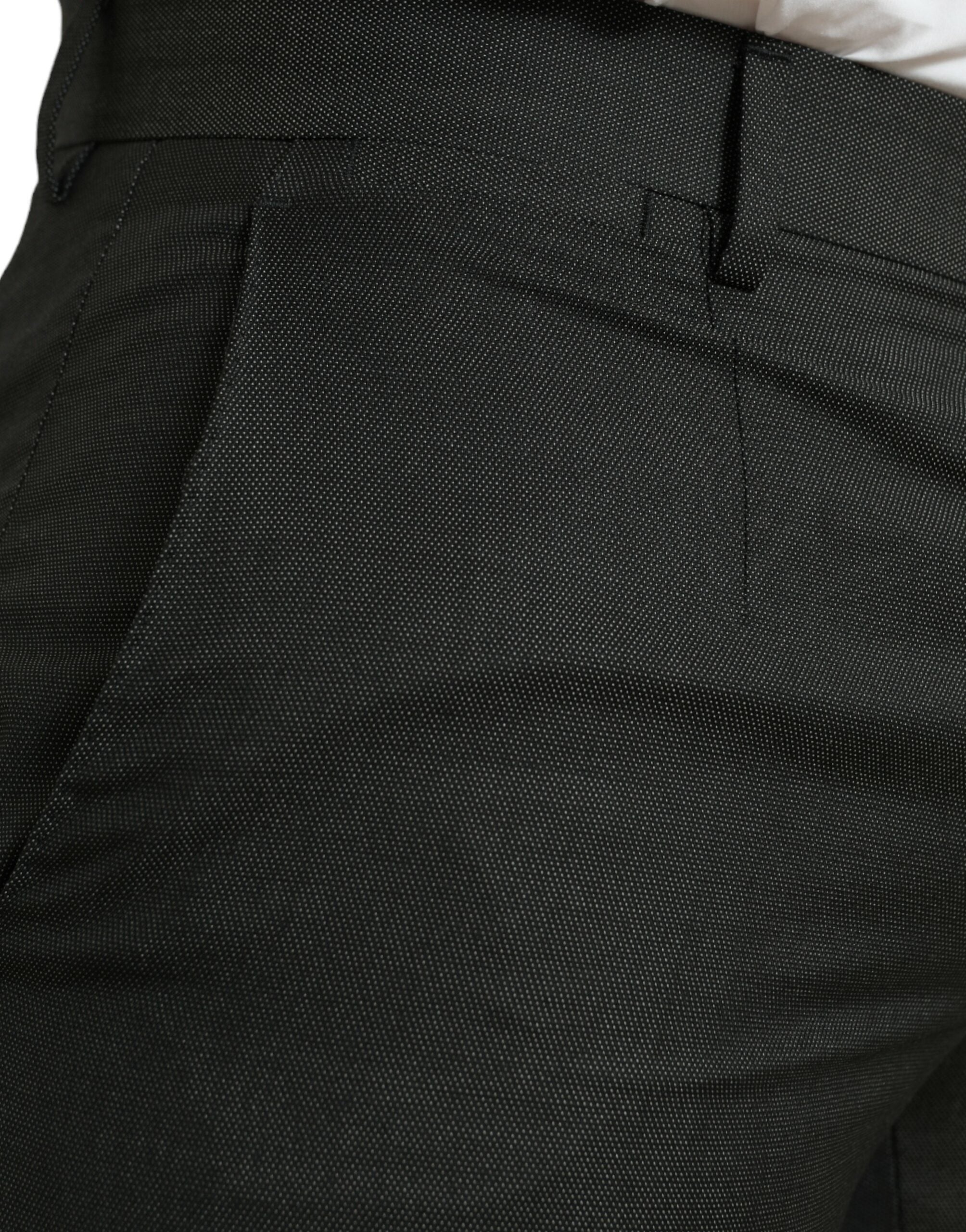Pantalones formales ajustados elásticos gris oscuro de Dolce & Gabbana-4