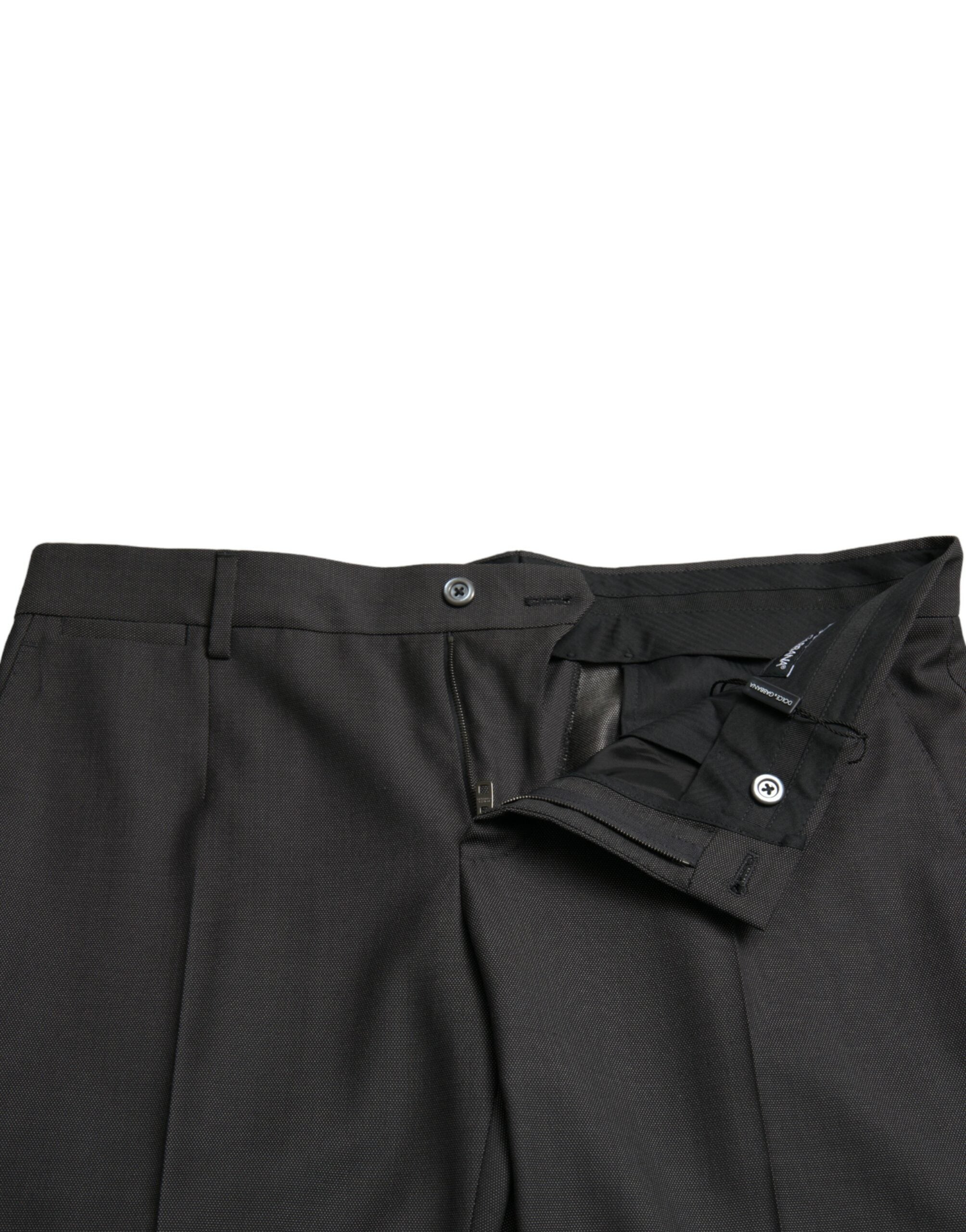 Pantalones formales ajustados elásticos gris oscuro de Dolce & Gabbana-5