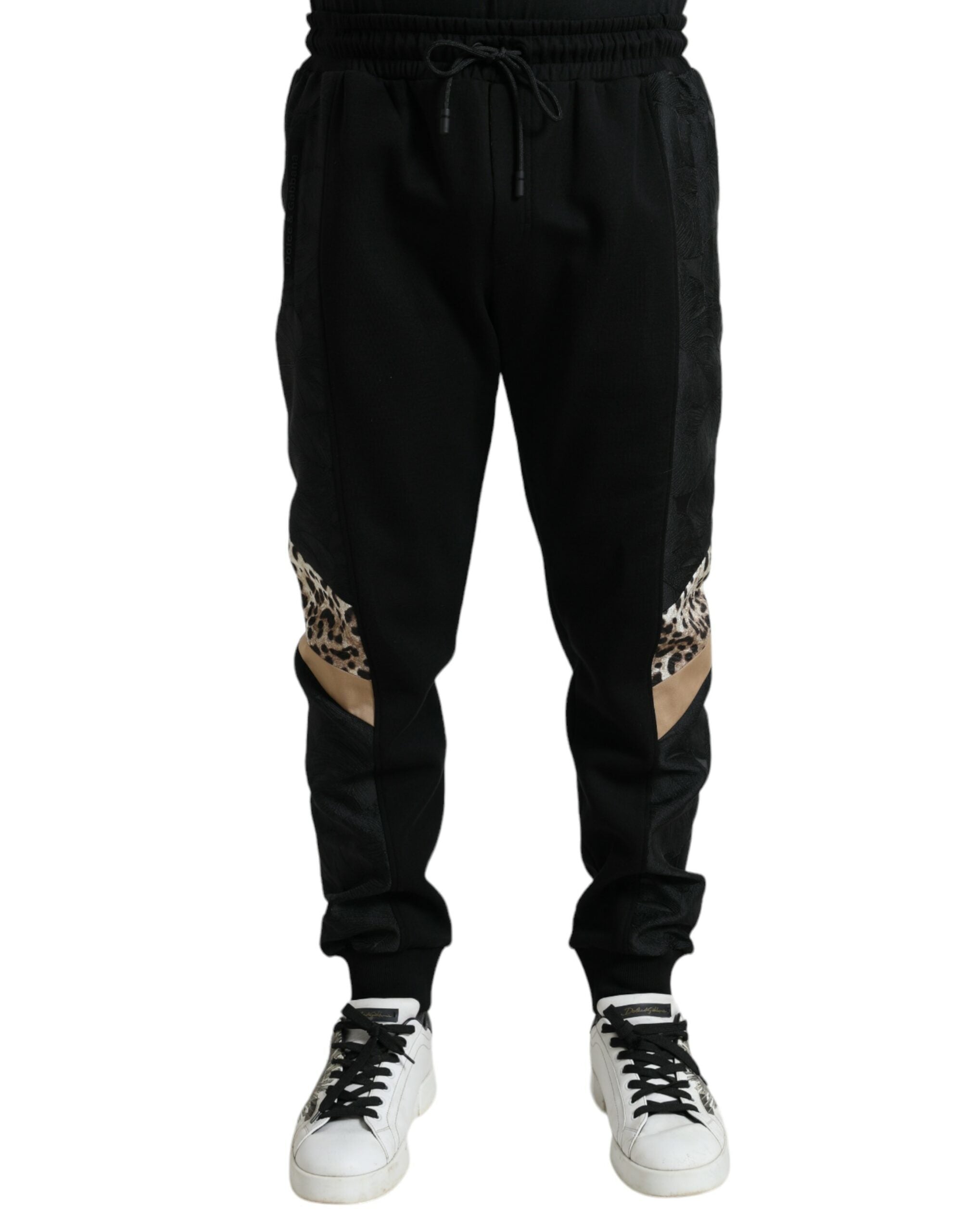 Dolce & Gabbana Black Cotton Slim Stretch Jogger Pants-1