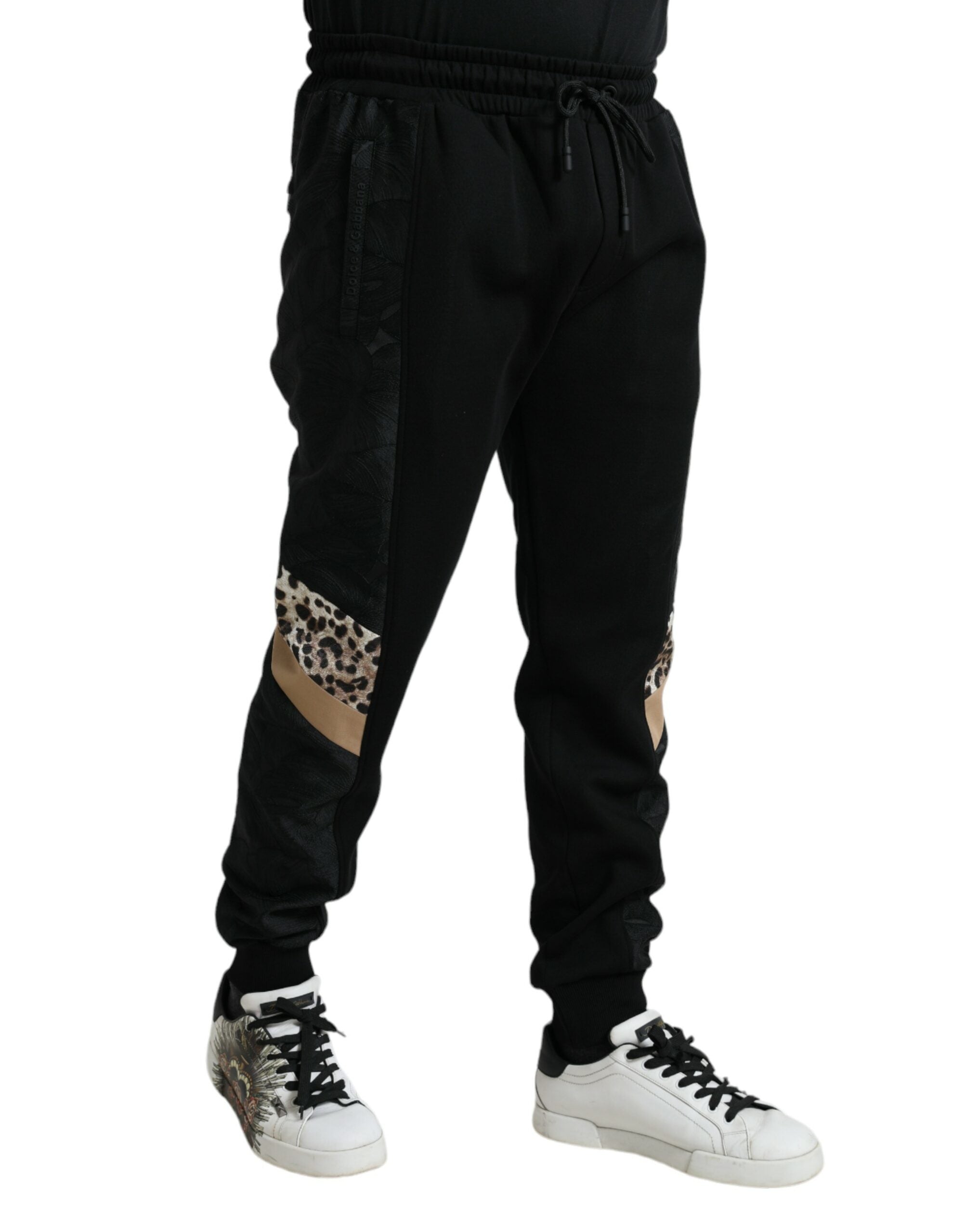 Dolce & Gabbana Black Cotton Slim Stretch Jogger Pants-2