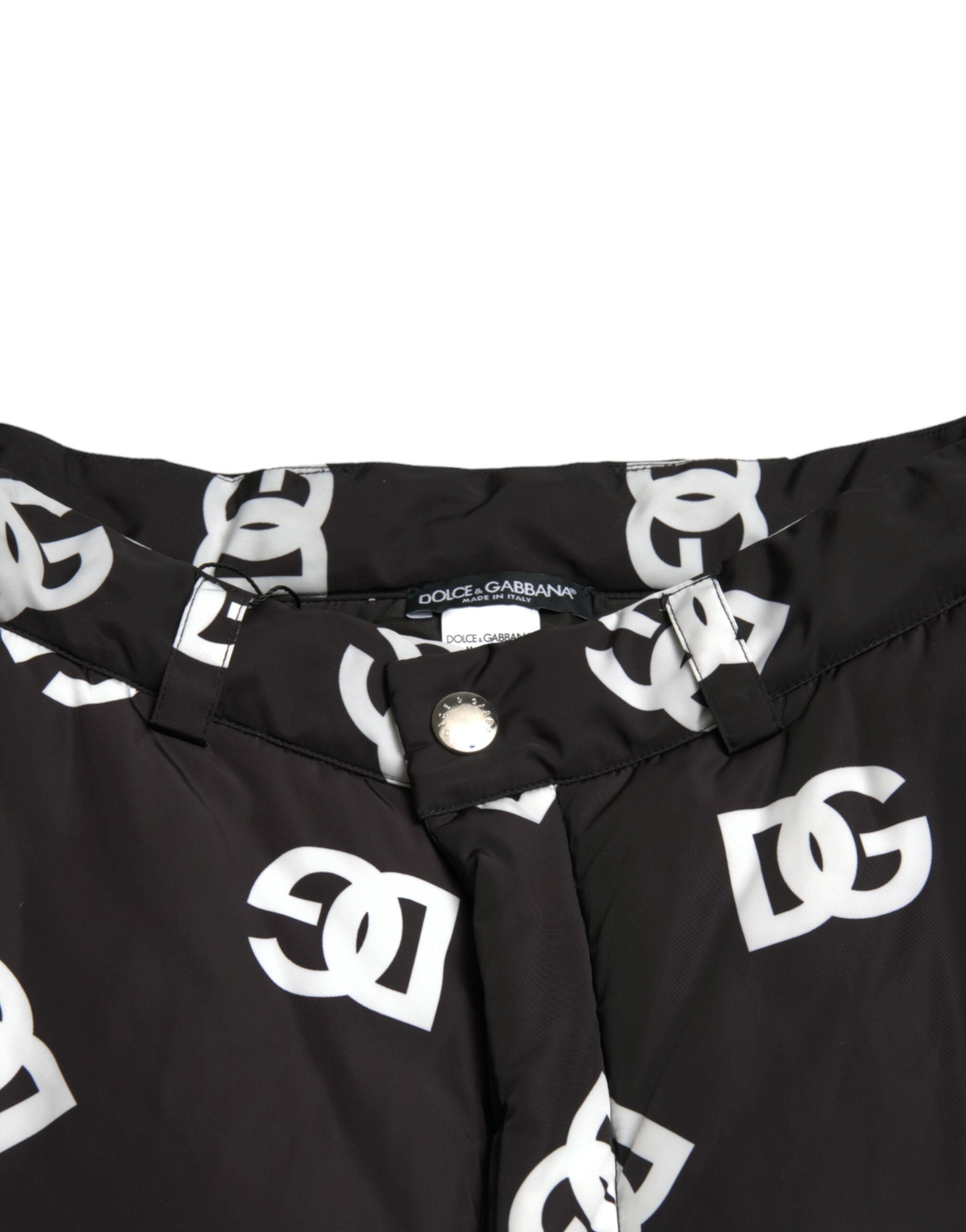 Dolce & Gabbana Schwarze Logo DG Print Hose mit weitem Bein-5