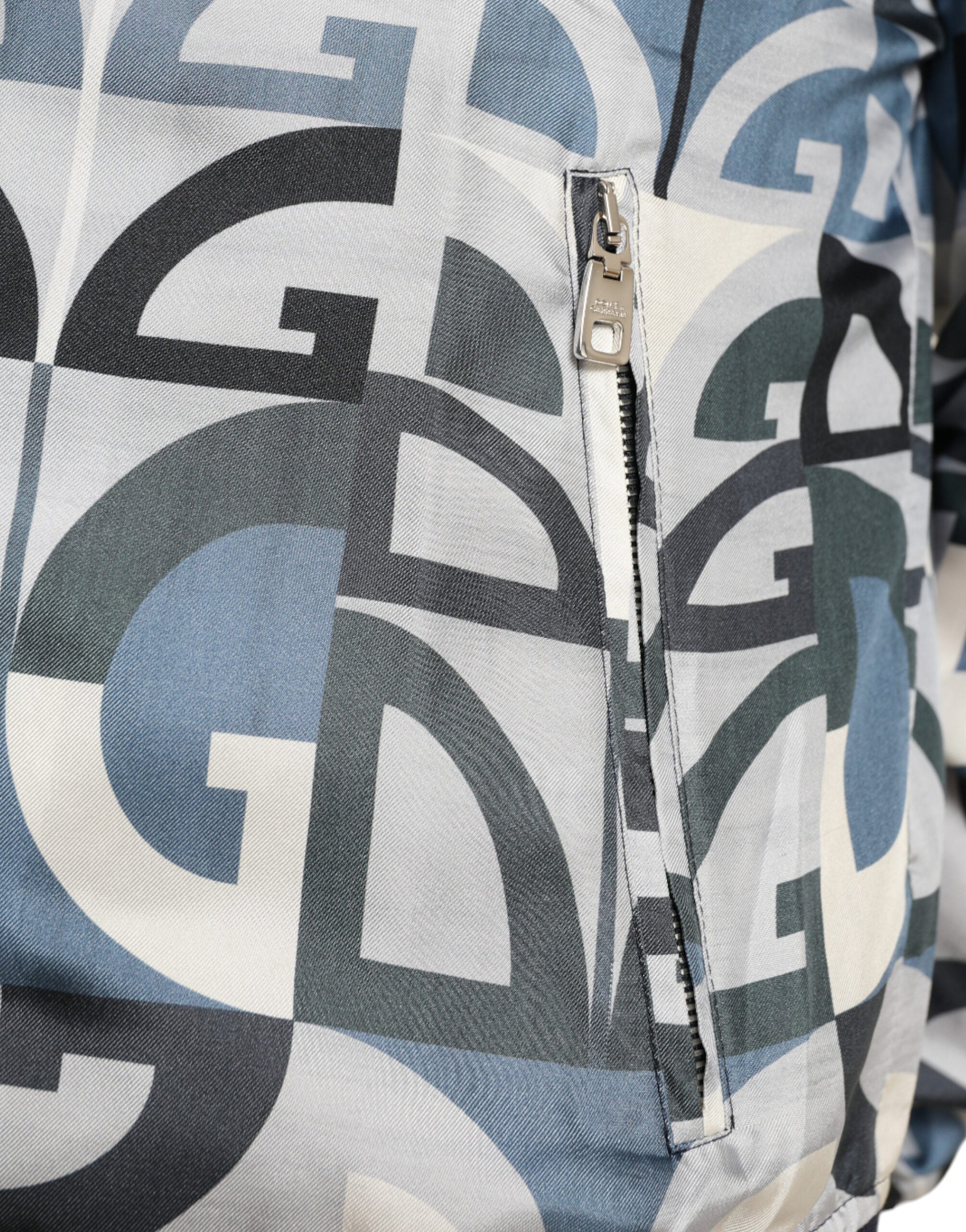 Chaqueta bomber multicolor con estampado de logotipo de Dolce & Gabbana-6