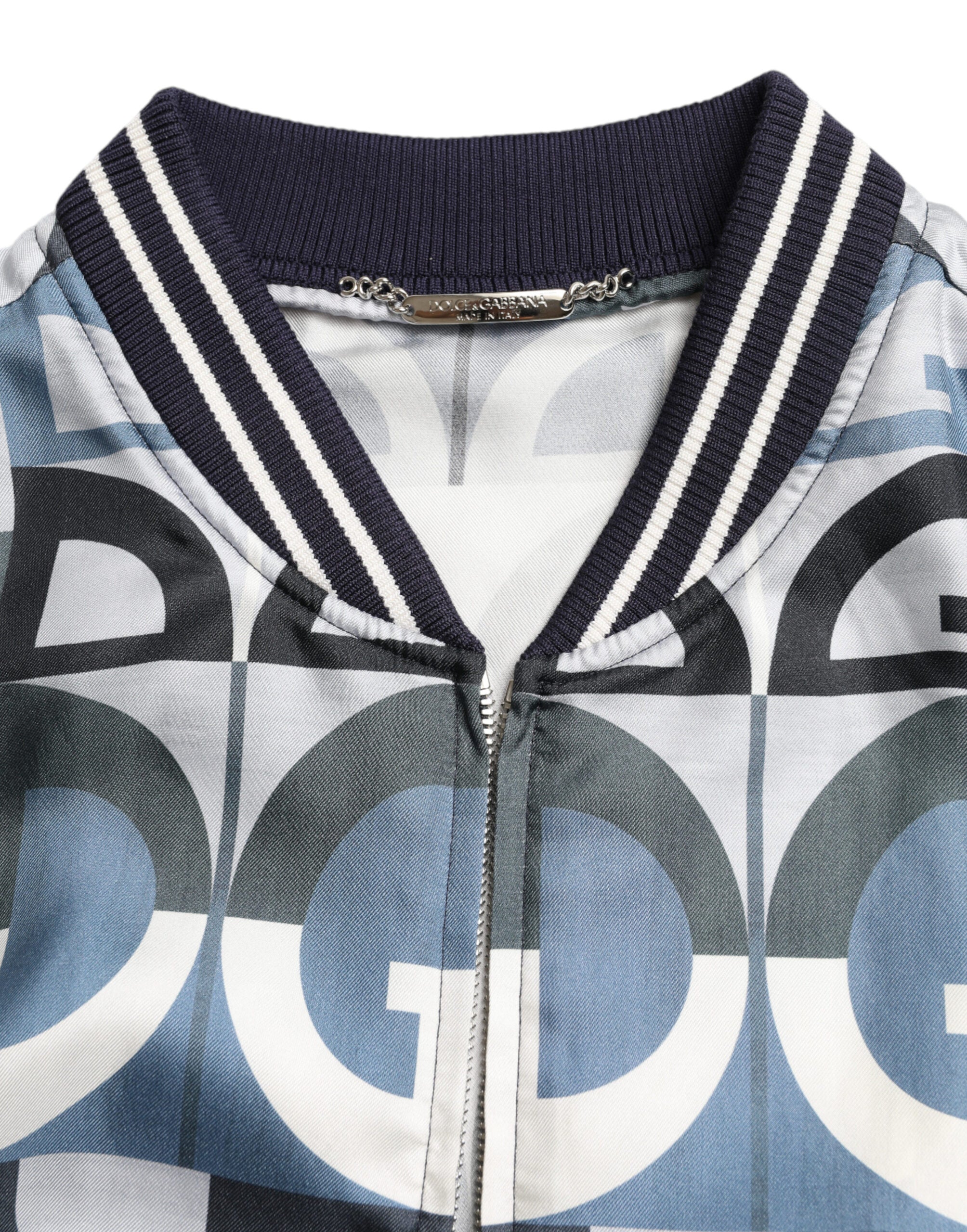 Chaqueta bomber multicolor con estampado de logotipo de Dolce & Gabbana-7