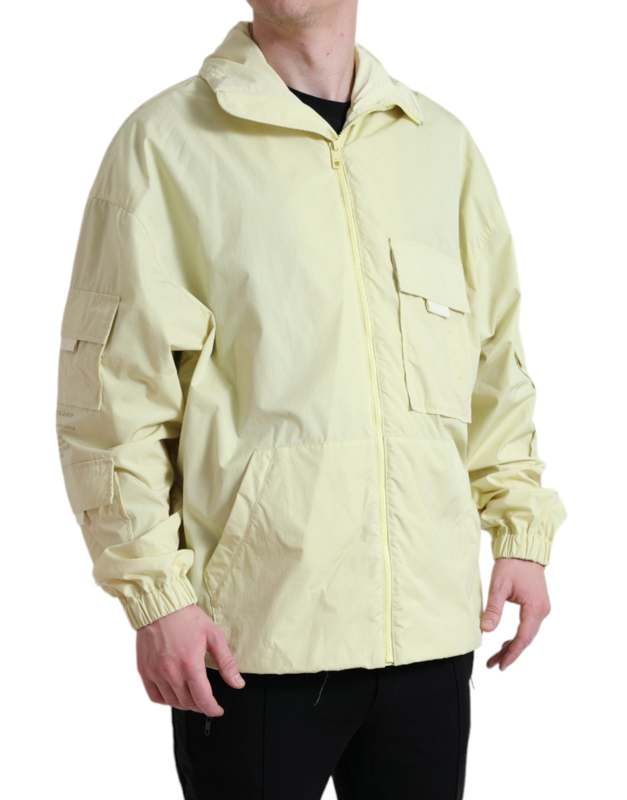 Dolce & Gabbana Yellow Nylon Parka Jacket with Full Zip-2