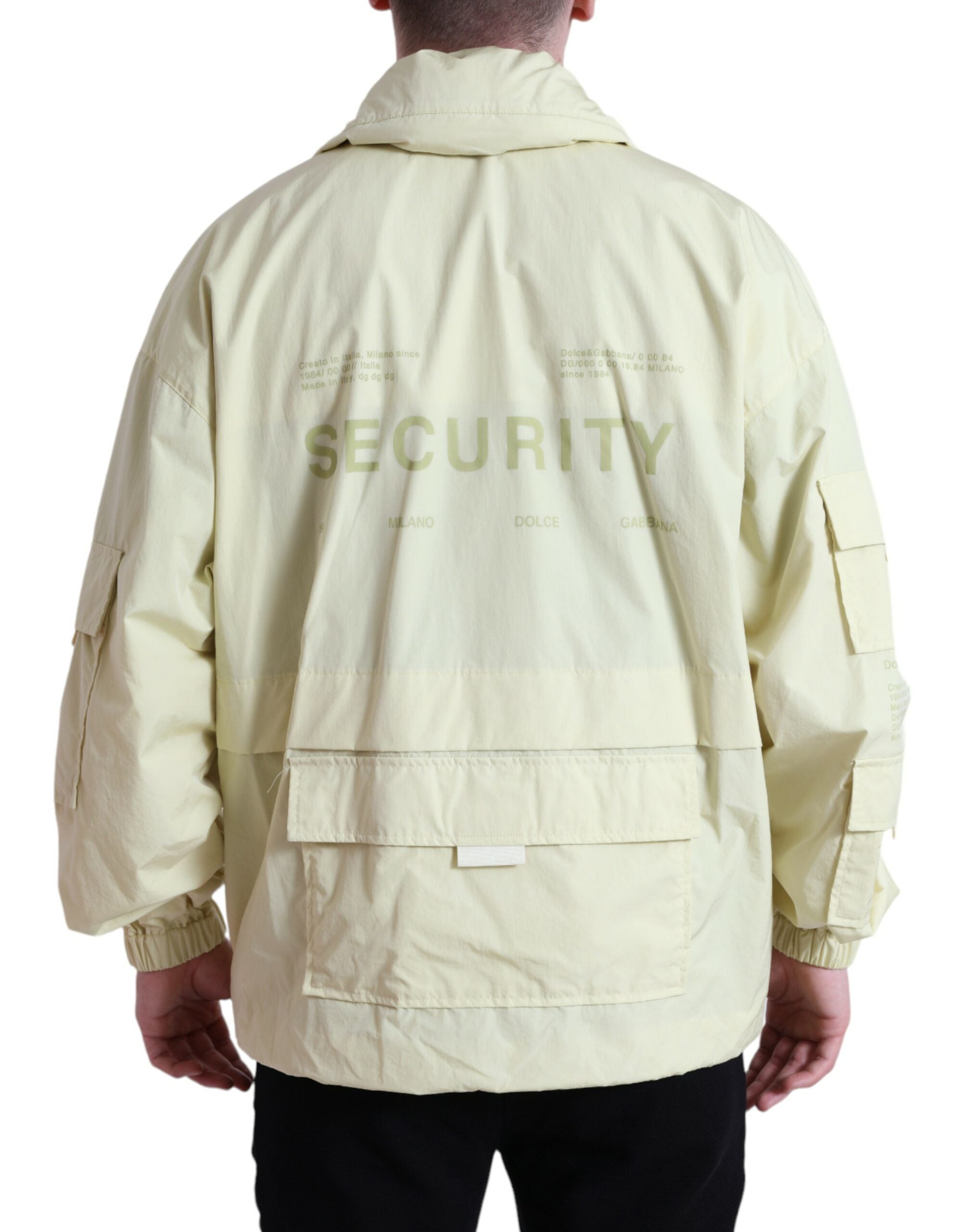Dolce & Gabbana Yellow Nylon Parka Jacket with Full Zip-3