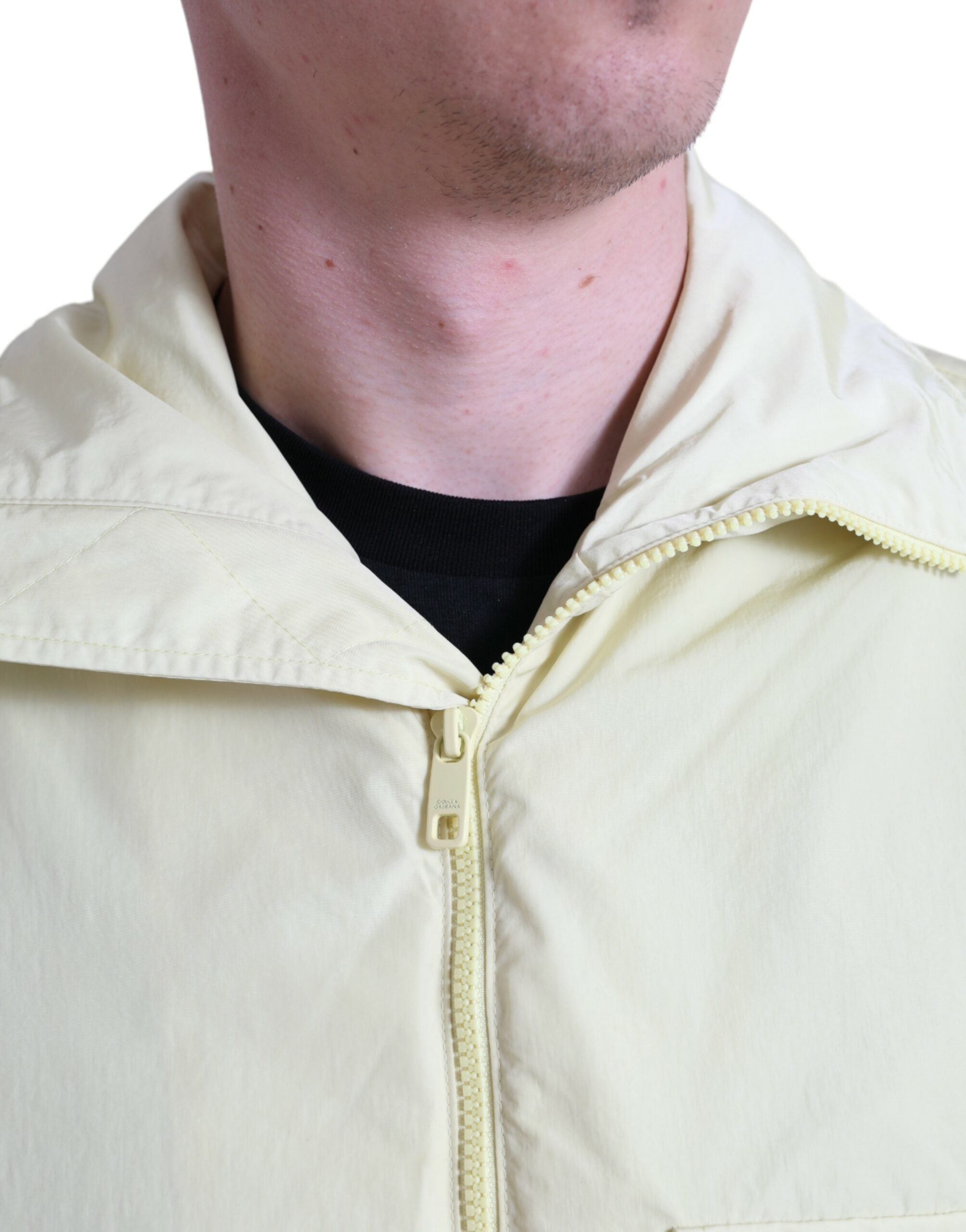 Dolce & Gabbana Yellow Nylon Parka Jacket with Full Zip-4