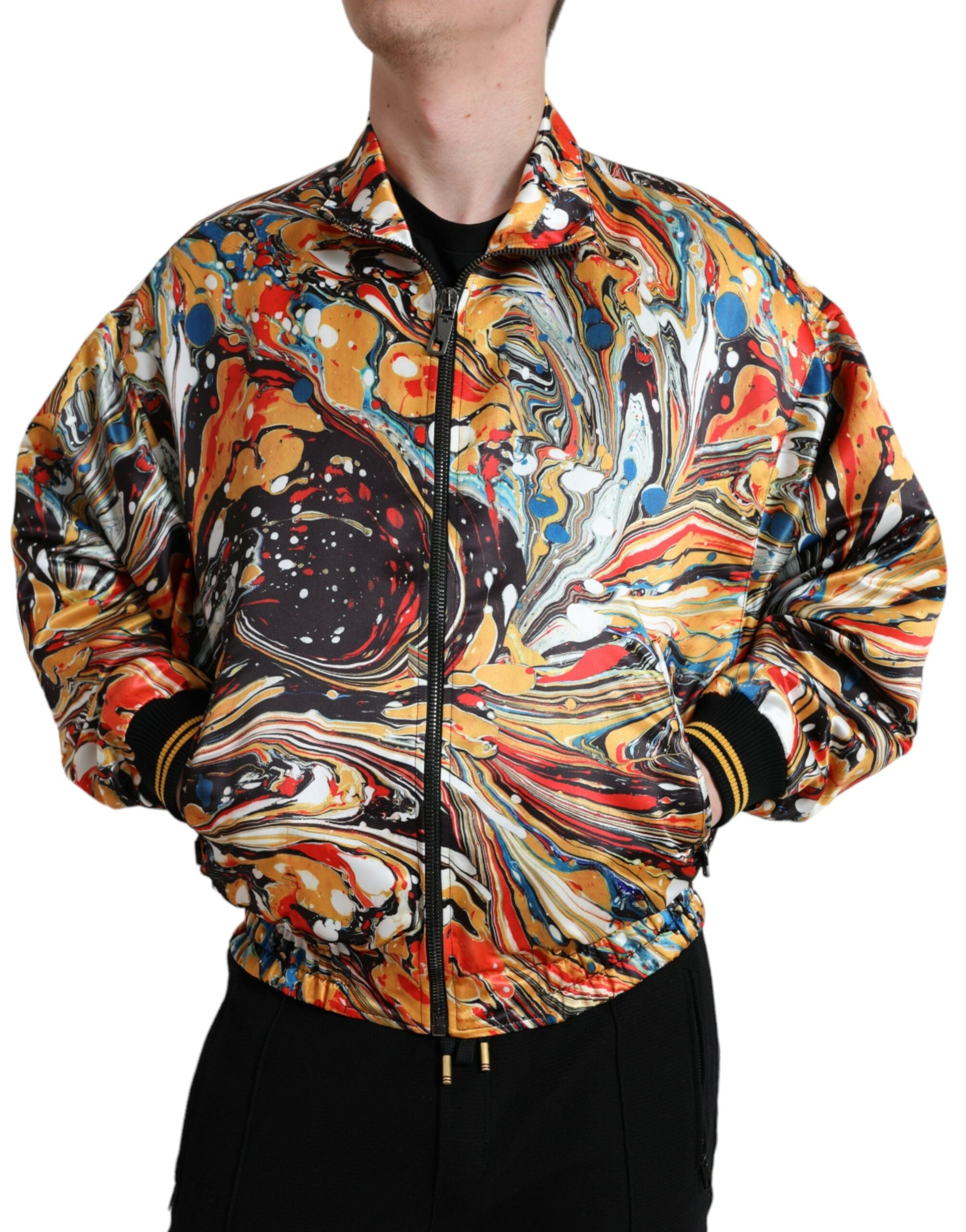 Dolce & Gabbana Multicolored Abstract Polyester Bomber Jacket-2