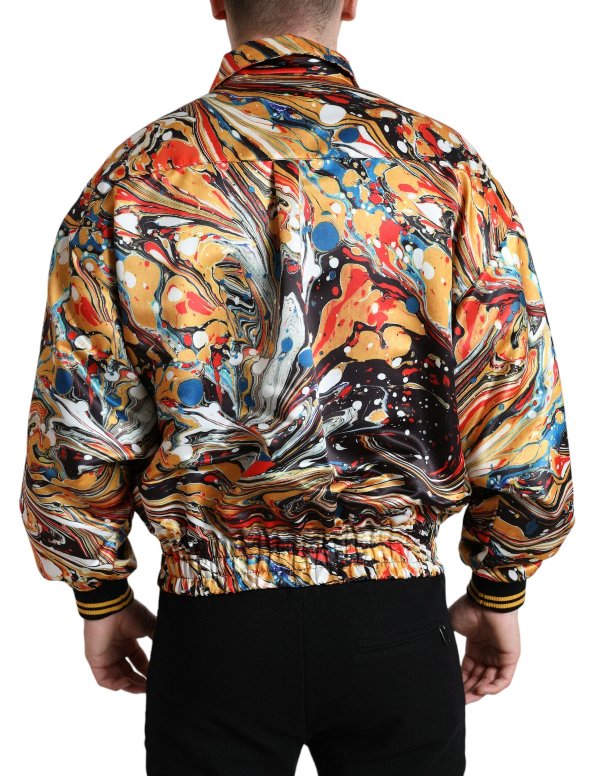 Dolce & Gabbana Multicolored Abstract Polyester Bomber Jacket-3