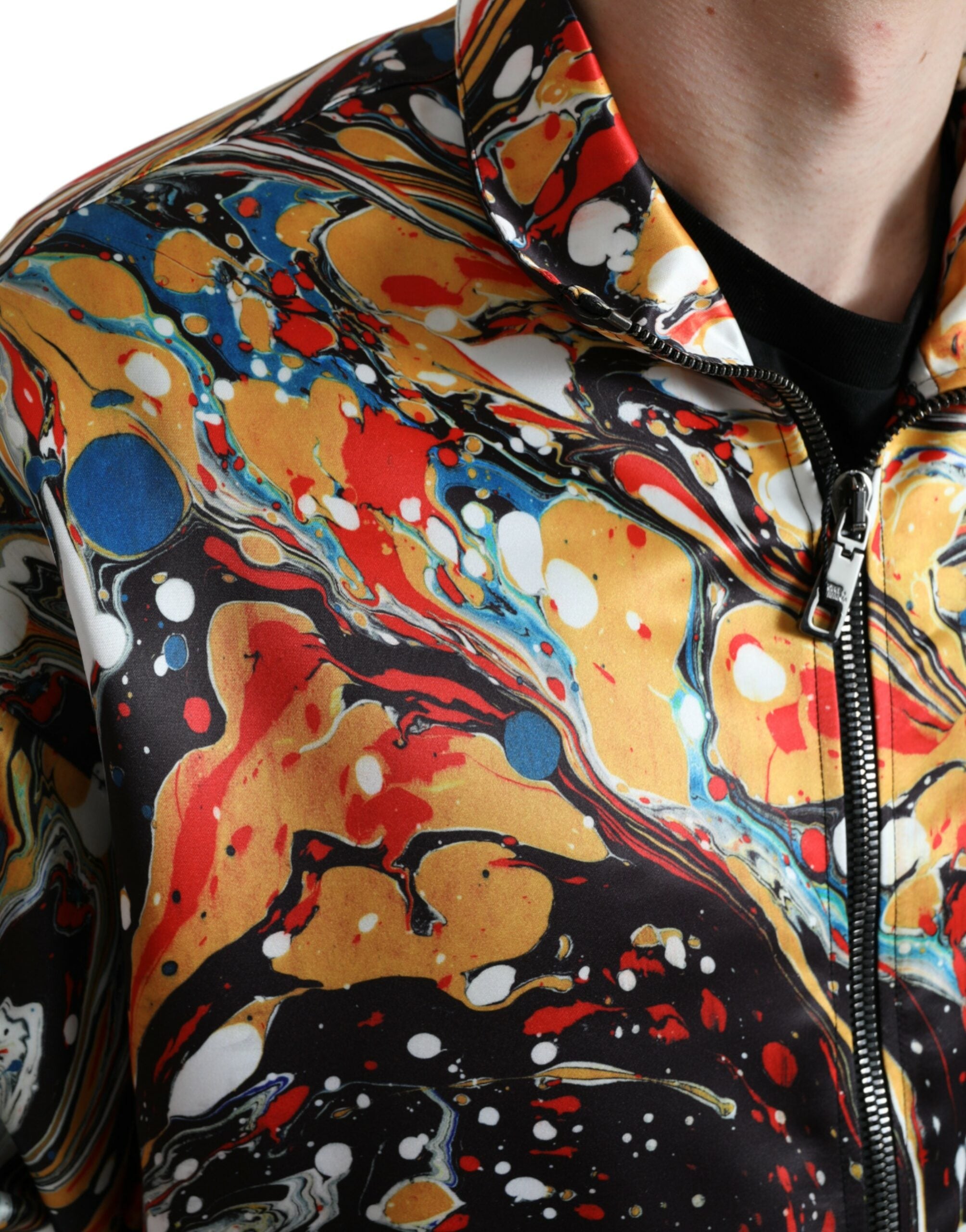 Dolce & Gabbana Multicolored Abstract Polyester Bomber Jacket-5
